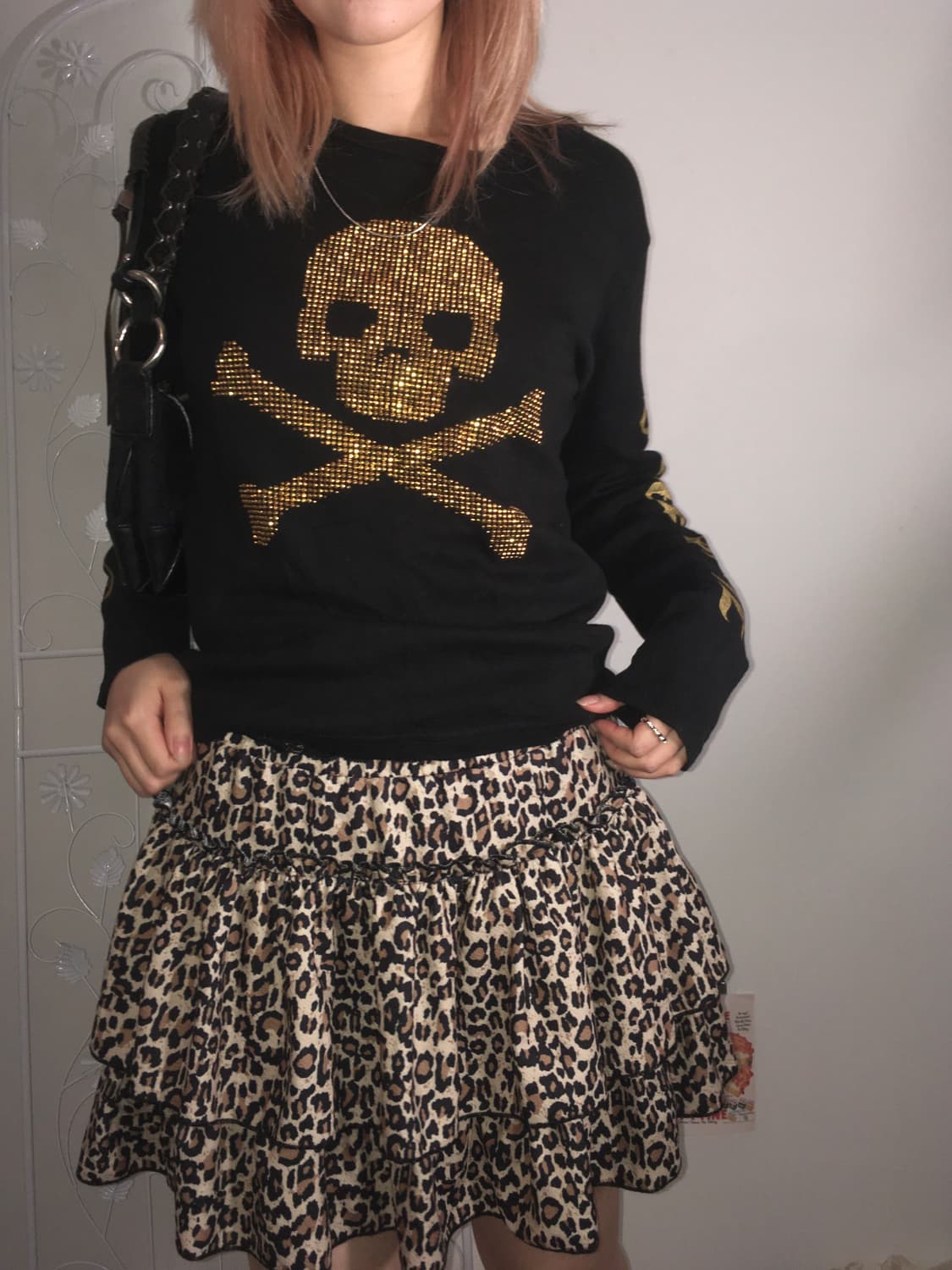 jpn vintage black skull beads long sleev 상품이미지3
