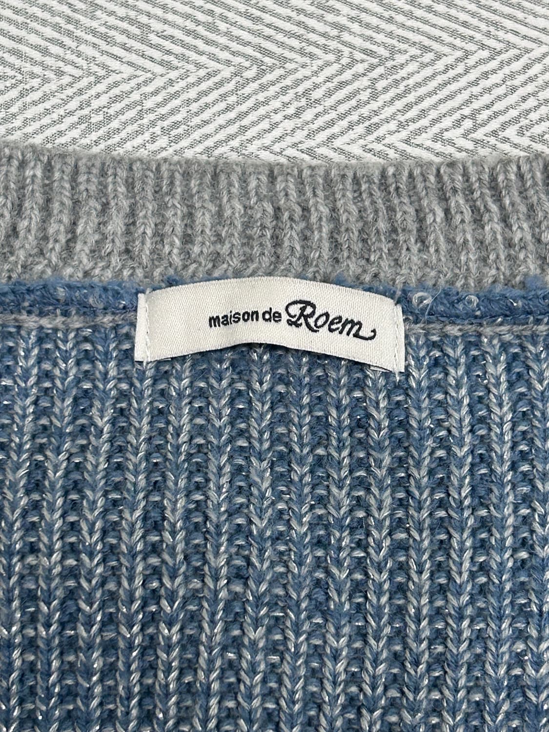 [90] 로엠 블루 트위드 니트 가디건 여성 90사이즈 상품이미지4