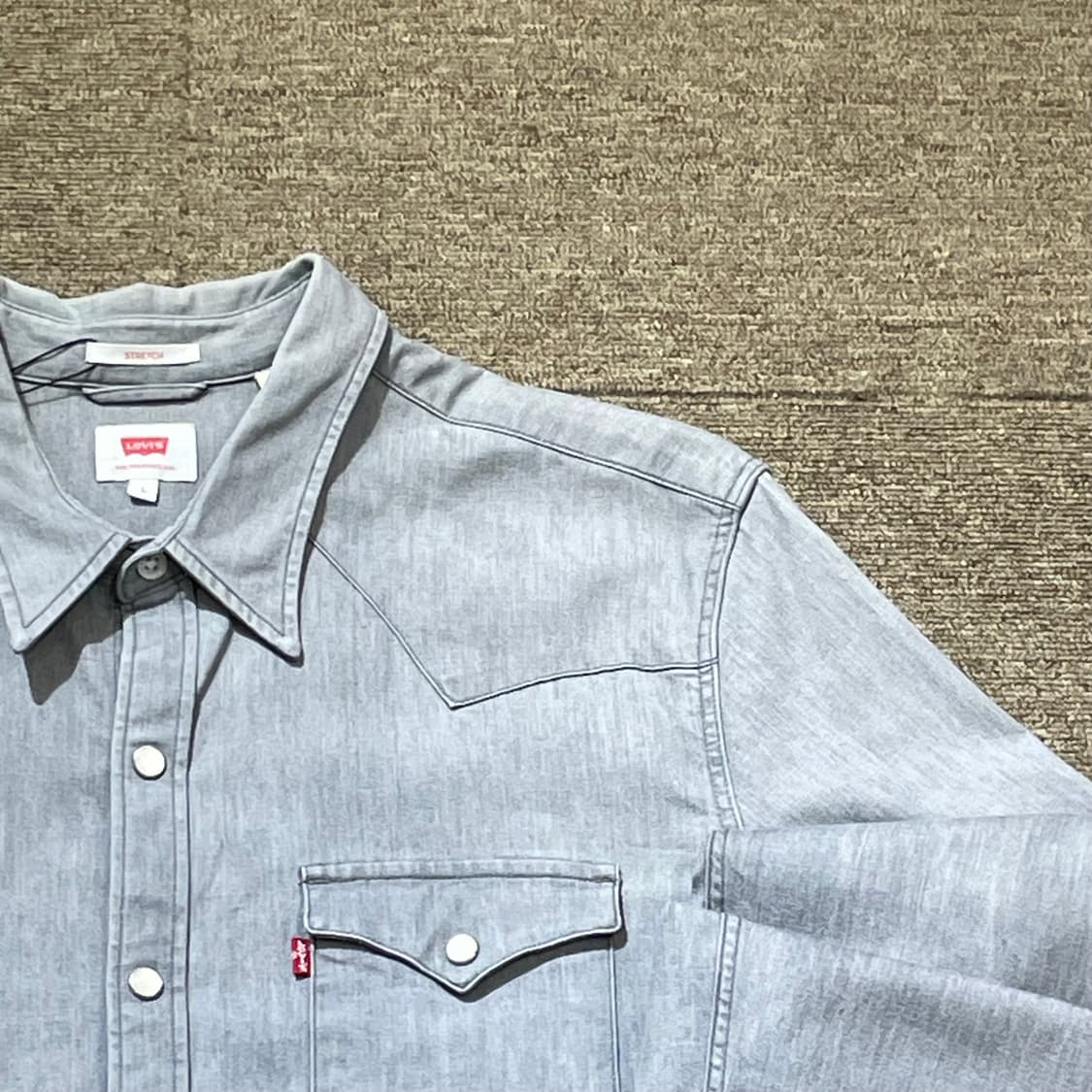 (L) Levi's 리바이스 코튼 그레이 웨스턴 셔츠 상품이미지4