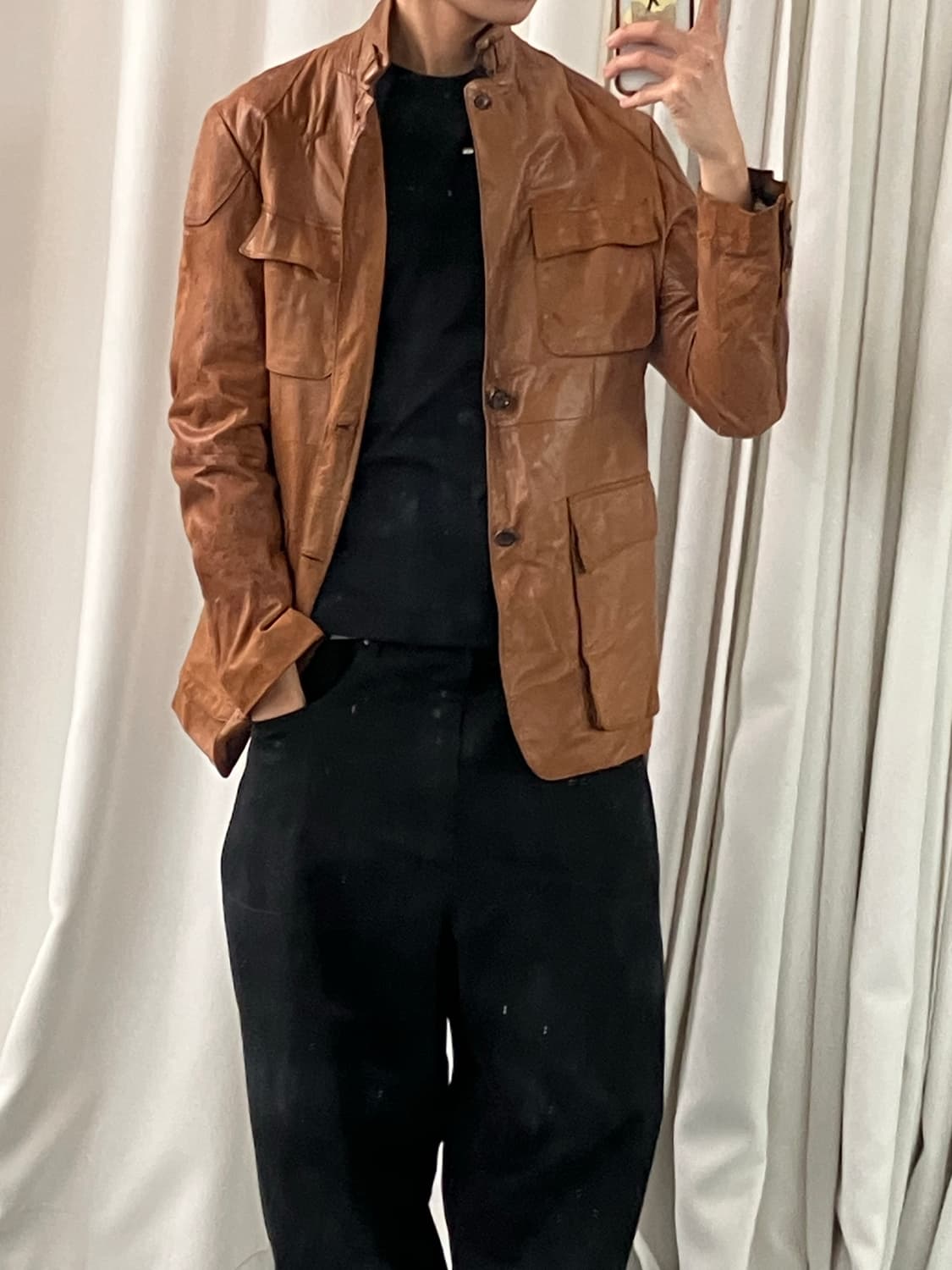 D'URBAN 브라운 양가죽 자켓 L 상품이미지8