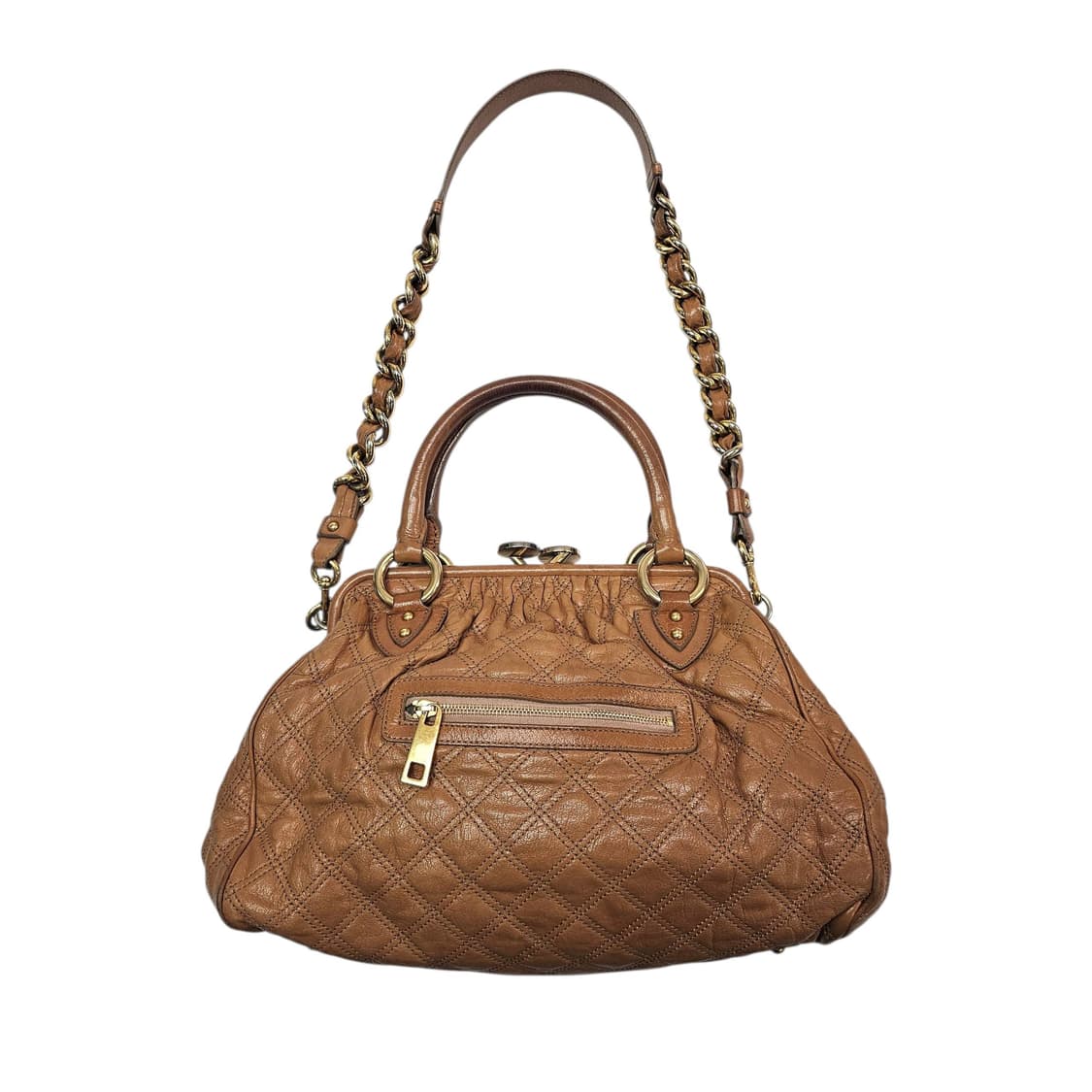 Marc Jacobs 마크제이콥스 퀼티드 레더 스탐백 브라운 상품이미지1