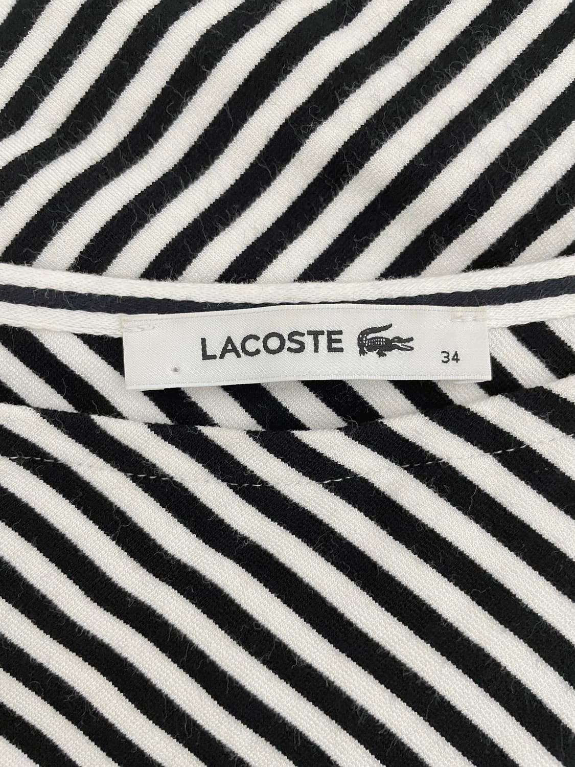 라코스테 사선 스트라이프 보트넥 티셔츠 상품이미지8