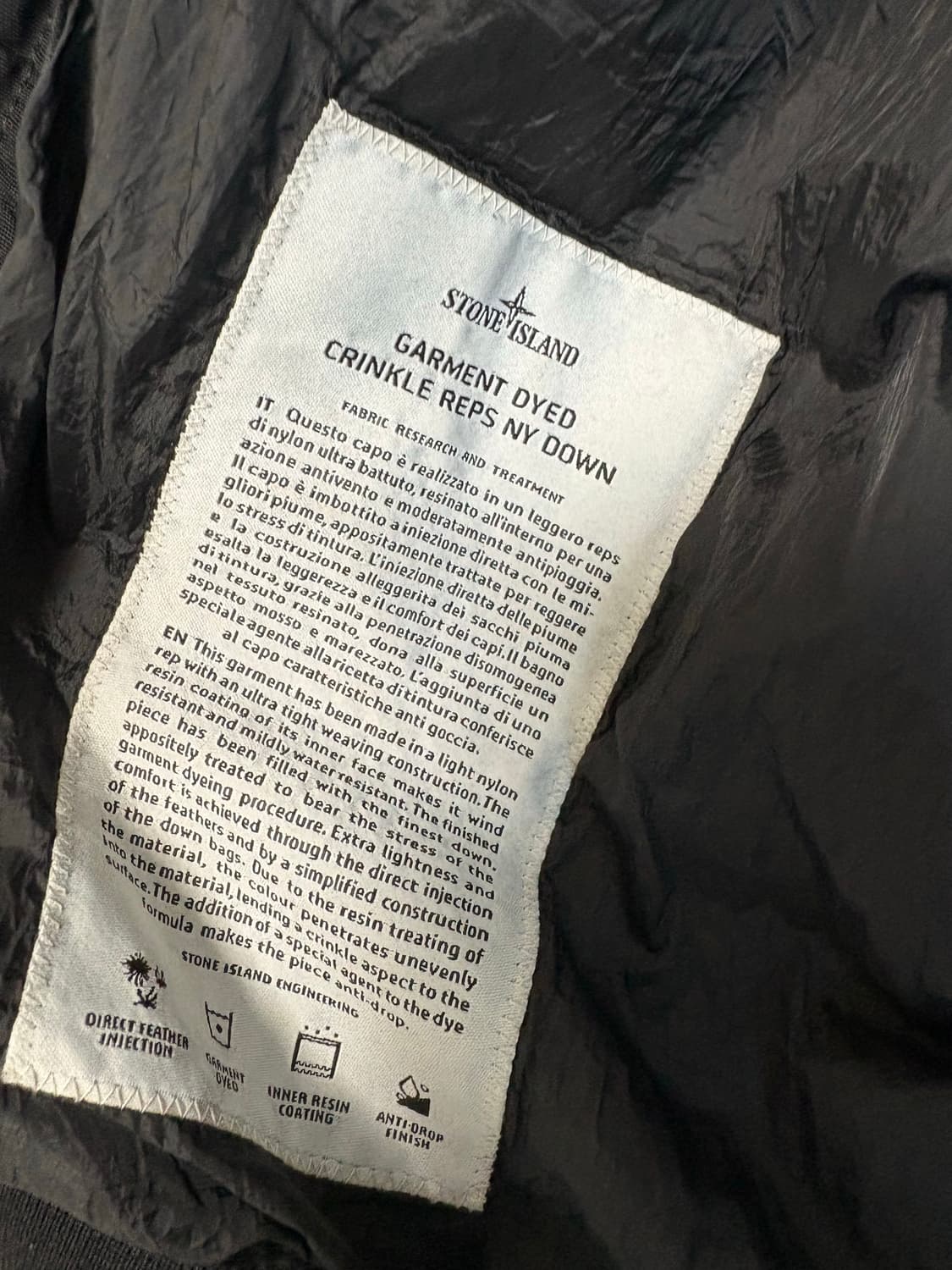 스톤아일랜드 크링클랩스 패딩 17fw 블랙 m 상품이미지7