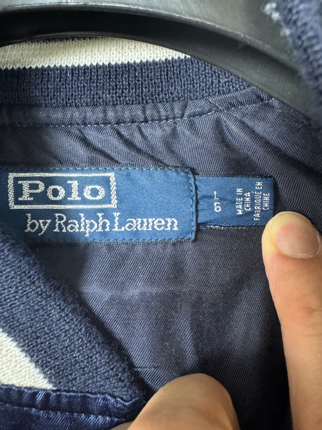 L 폴로 x mlb 초판 뉴욕 양키스 바시티 블루종 자켓 네이비 상품이미지4