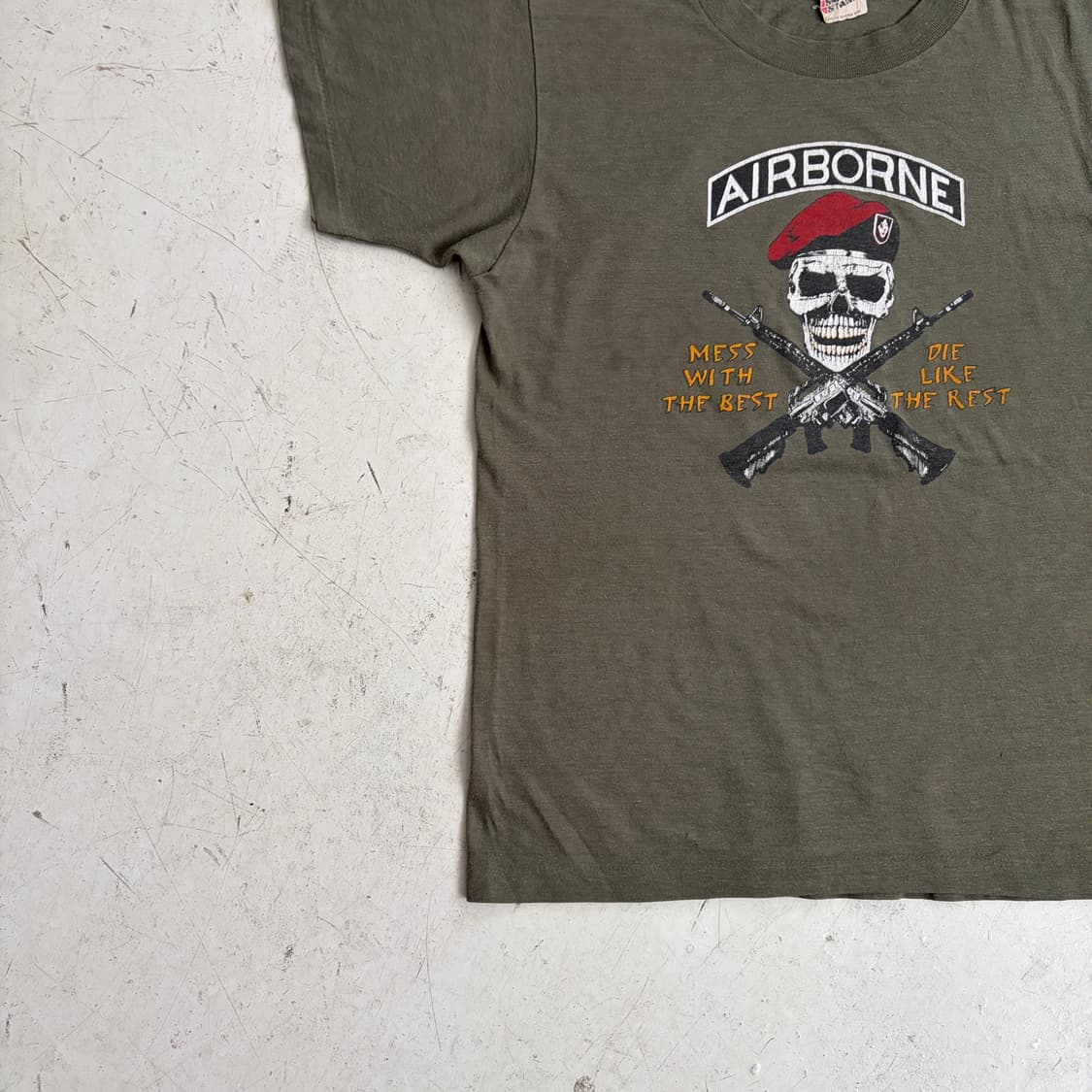 80s USA Airborne 로스트 보이즈 빈티지 반팔티 M 상품이미지3
