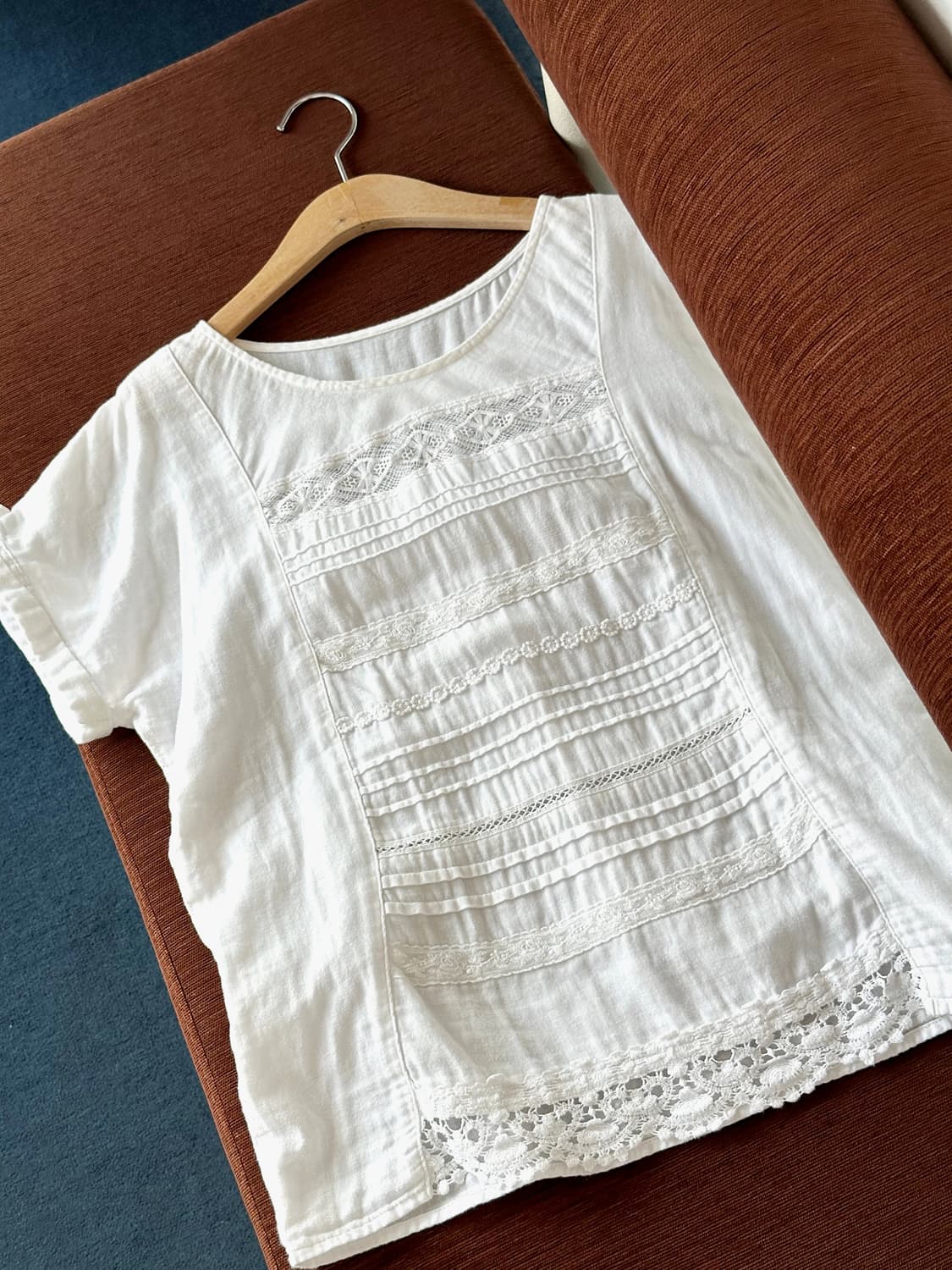 Natural cotton vintage pattern P/O shirt 상품이미지7