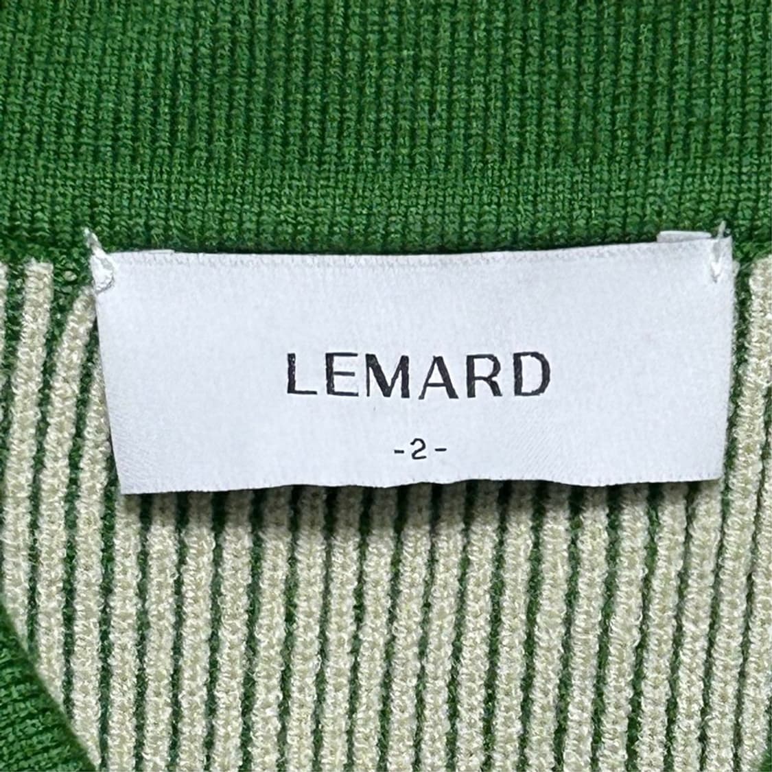 르마드 투톤 카라 니트 가디건 라임 2 상품이미지4