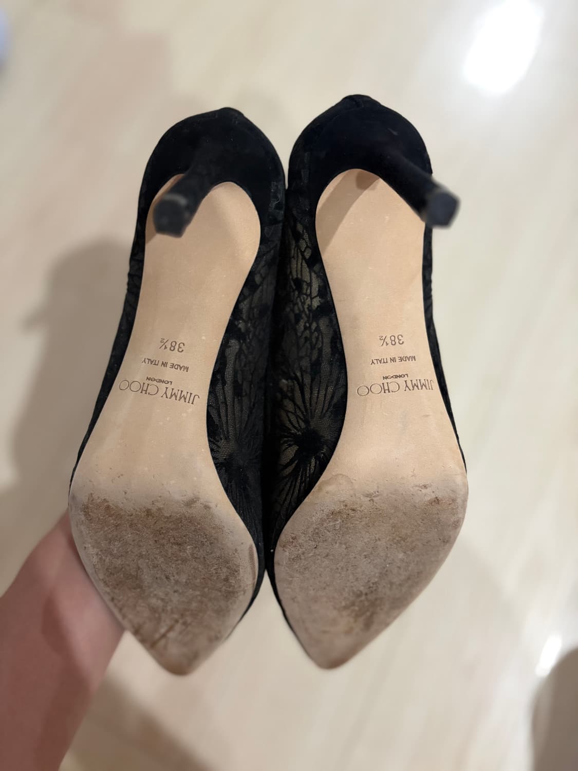 지미추 블랙 레이스힐 38.5 상품이미지4