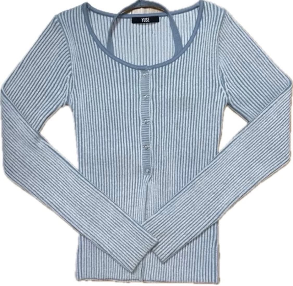 유즈 투톤 홀터넥 슬리브니트 상품이미지1