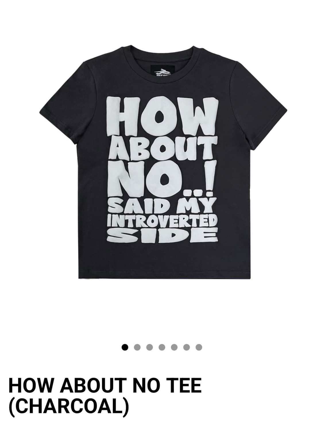 ((구해요)) 제노리포트 HOW ABOUT NO 반팔 차콜 상품이미지1