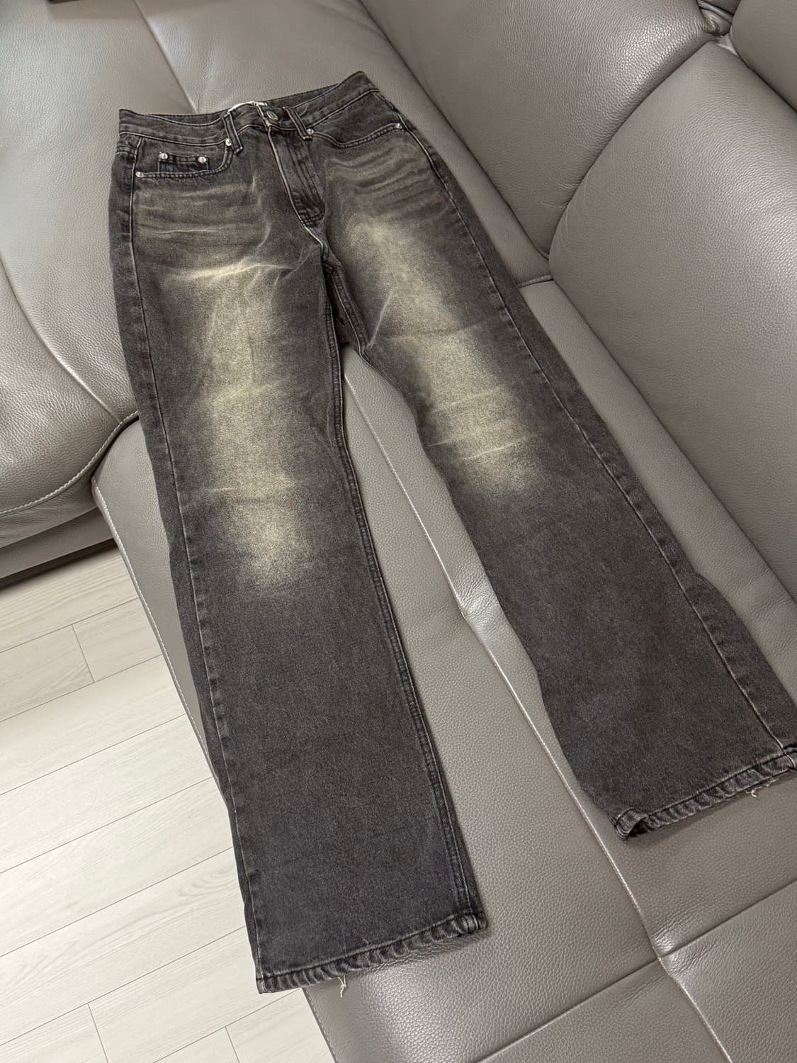 블랙업 부벨 워싱 부츠컷 데님팬츠 S 상품이미지3