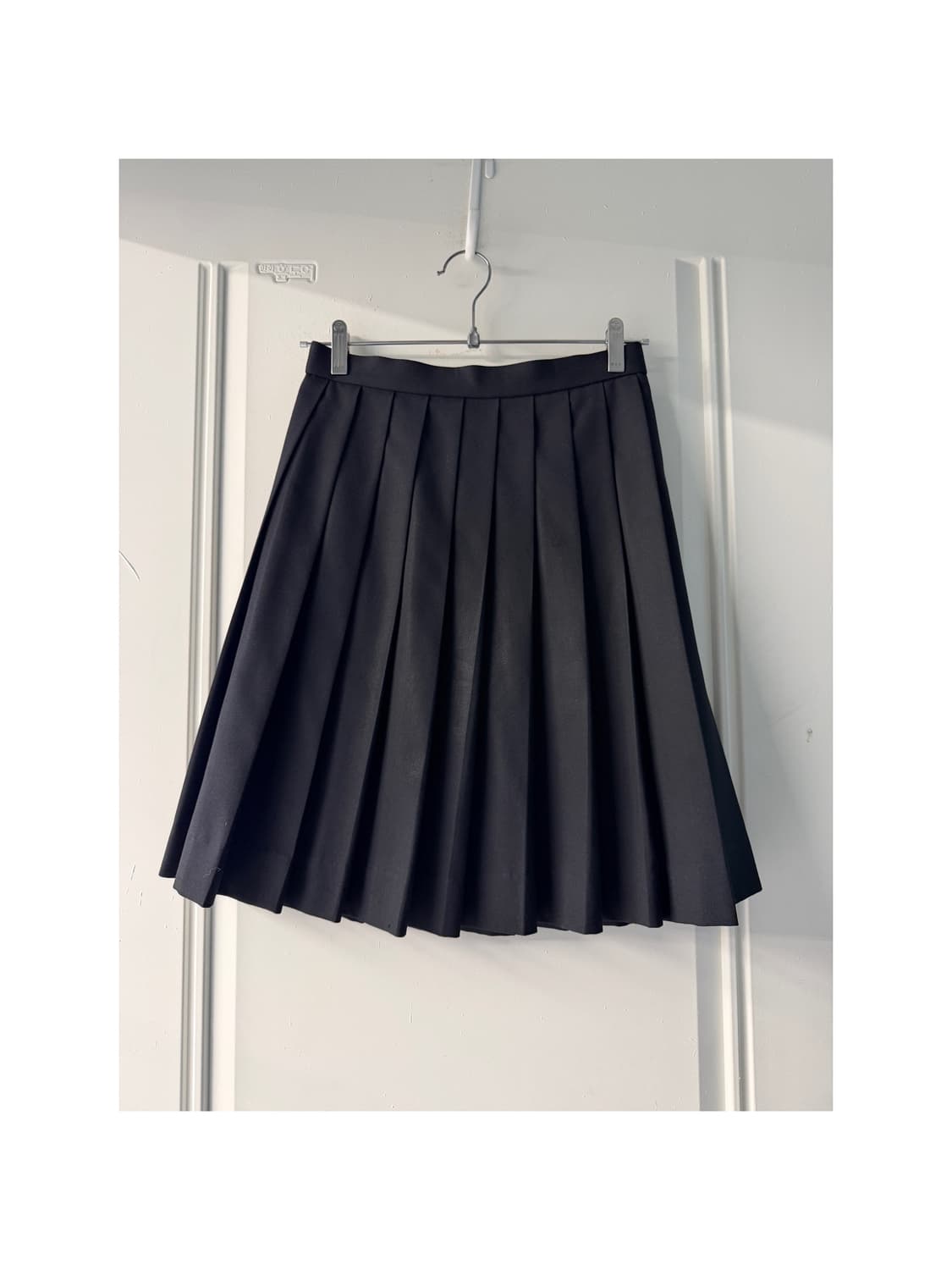 일본빈티지 블랙 플리츠 미디스커트 상품이미지2