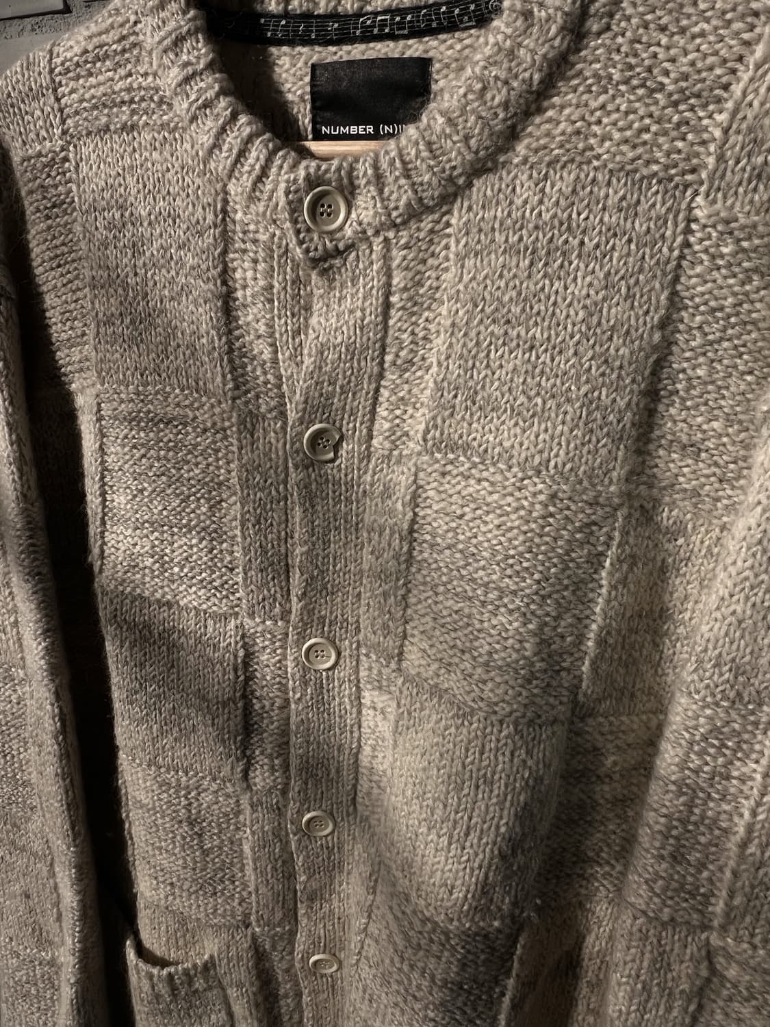 Number (N)ine Wool Plaid Knit Cardigan 상품이미지3