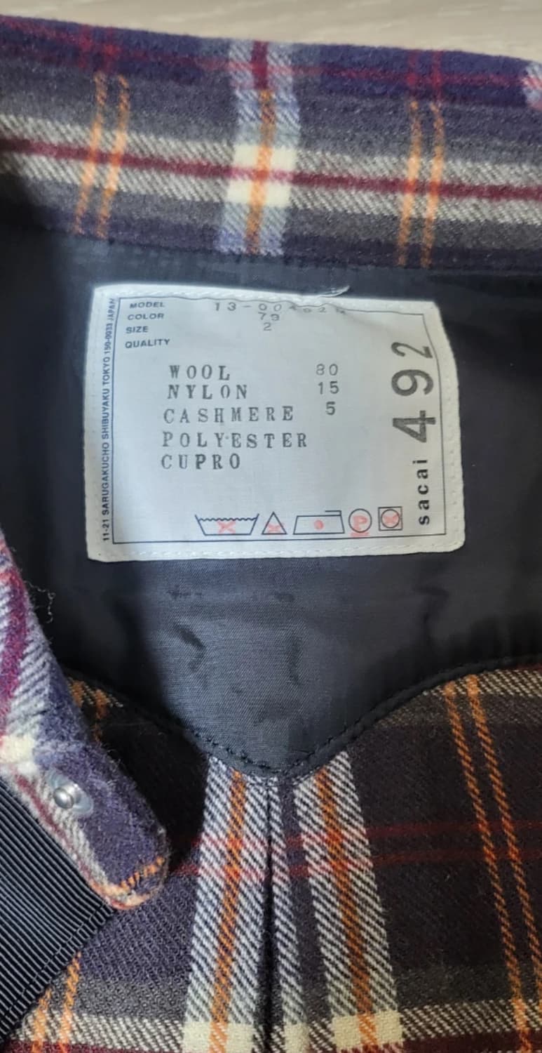 Sacai 체크셔츠 상품이미지2