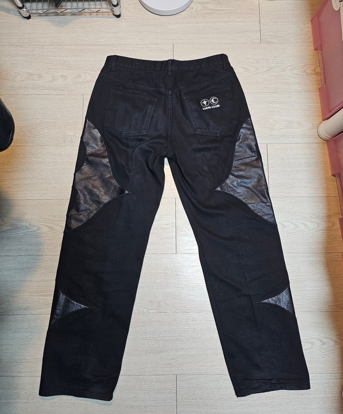 떠그클럽 레더 팬츠 올 블랙 사이즈 2 상품이미지2
