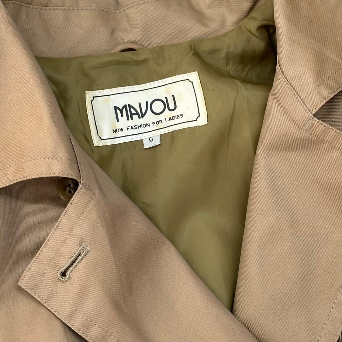 재팬 MAVOU 베이지 사파리  바바리 롱 트렌치 코트 상품이미지4