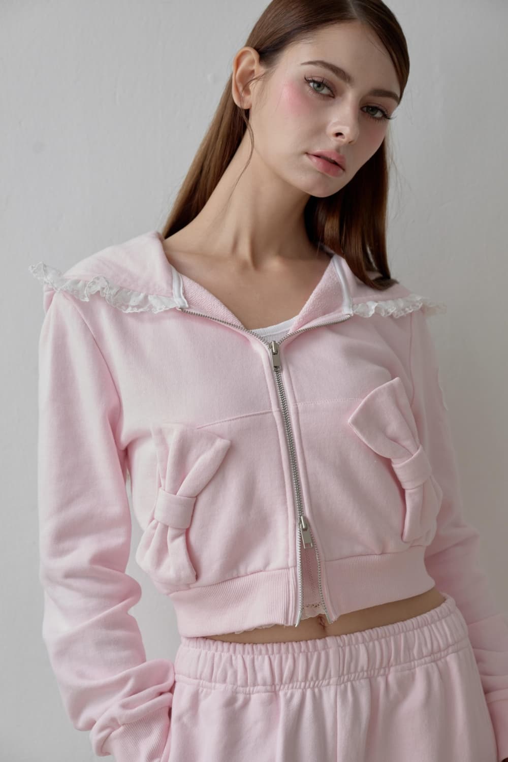 슈네 리본후드집업+바지세트 판매합니다 상품이미지1