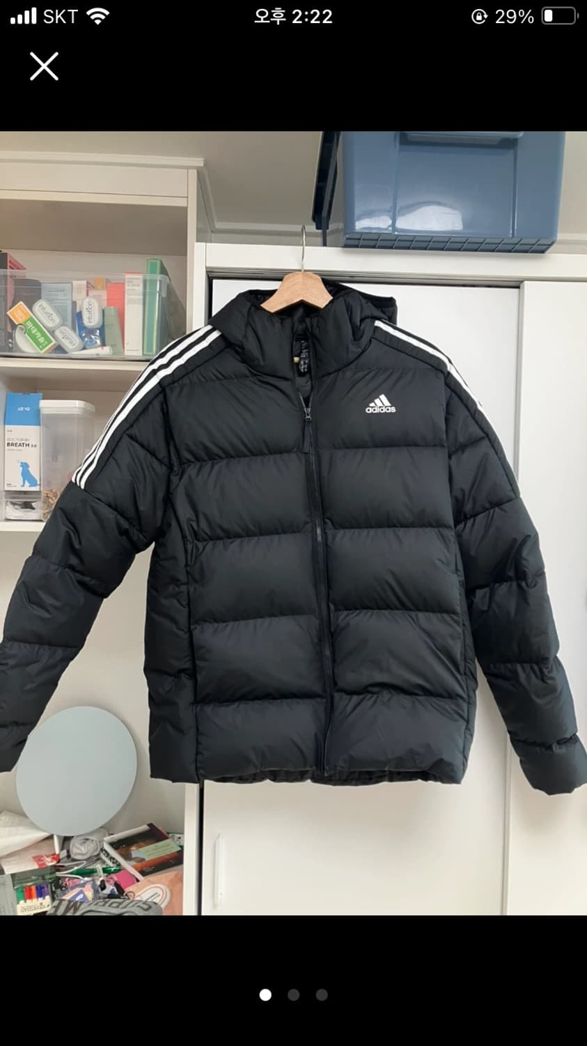 아디다스 에센셜 미드웨잇 다운 후디드 패딩 상품이미지3