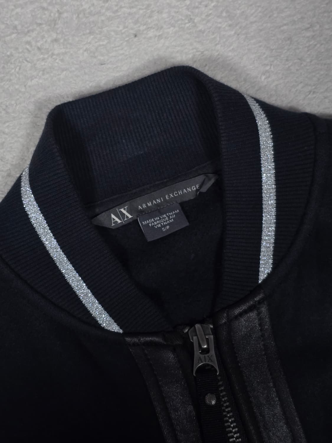 아르마니 익스체인지 여성 블랙 레더 자켓 S 상품이미지6