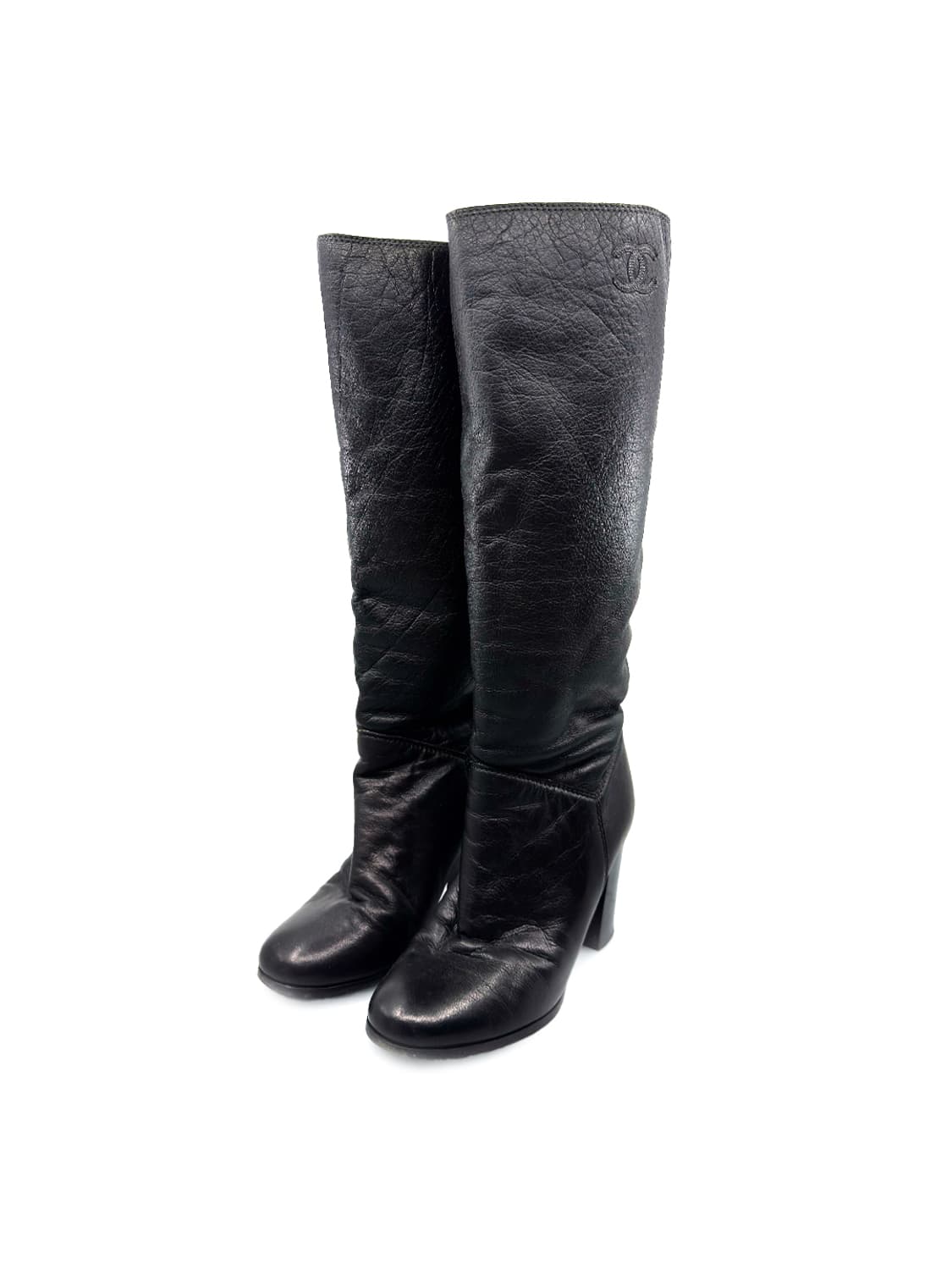 Chanel Logo Mid-Calf Leather Boots/ 36 상품이미지2