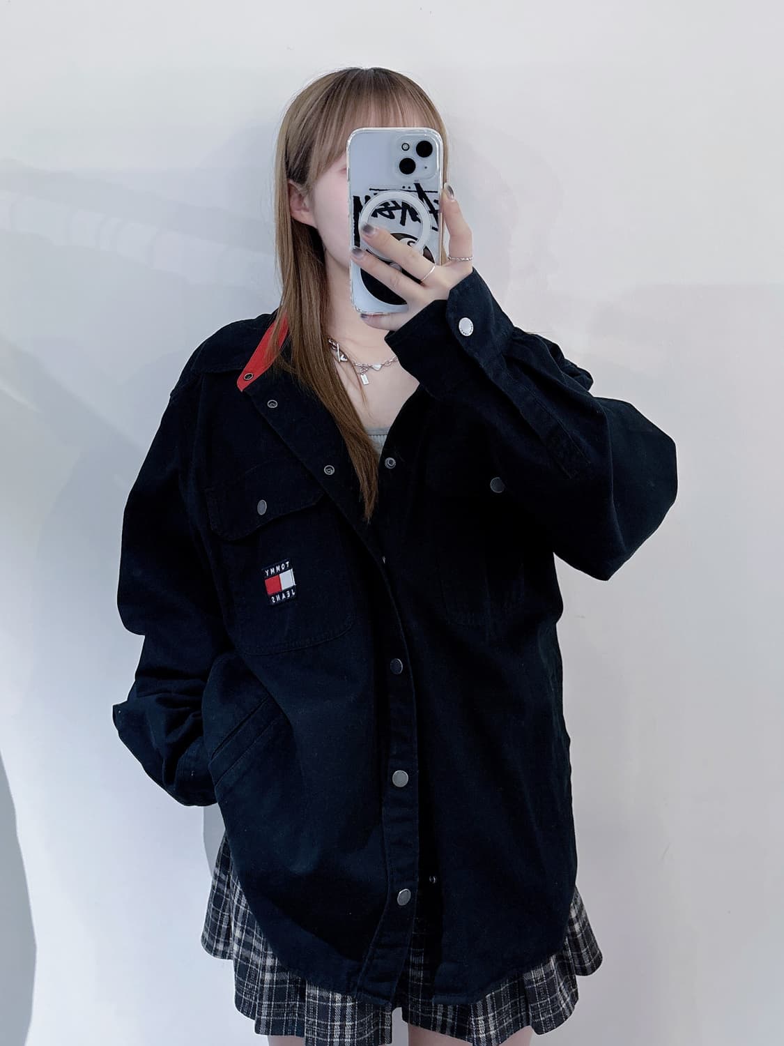 타미 진스 빅로고 블랙 셔츠 상품이미지1