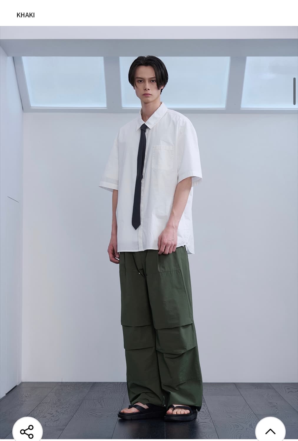 (L) 드로우핏 디테쳐블 퍼티그 와이드 팬츠 [KHAKI] 판매 상품이미지3