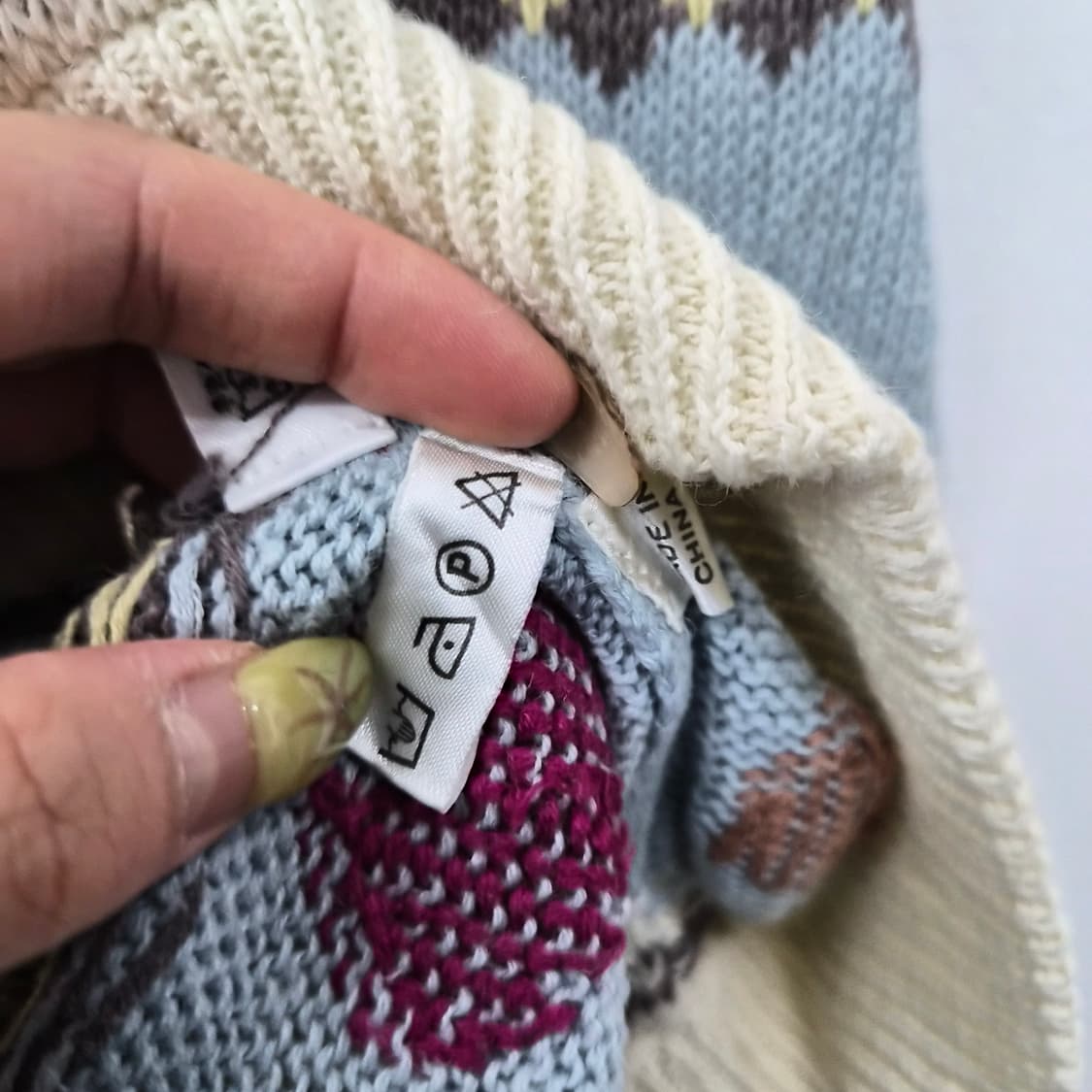 핸드메이드 빈티지 플라워 패턴 니트 여성 L 상품이미지4