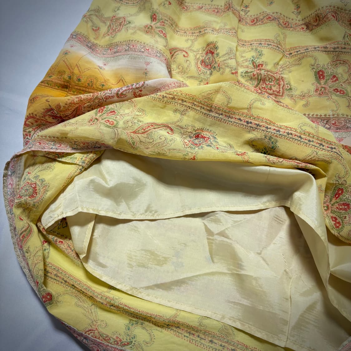 90s Any Question Yellow Paisley Skirt 상품이미지6