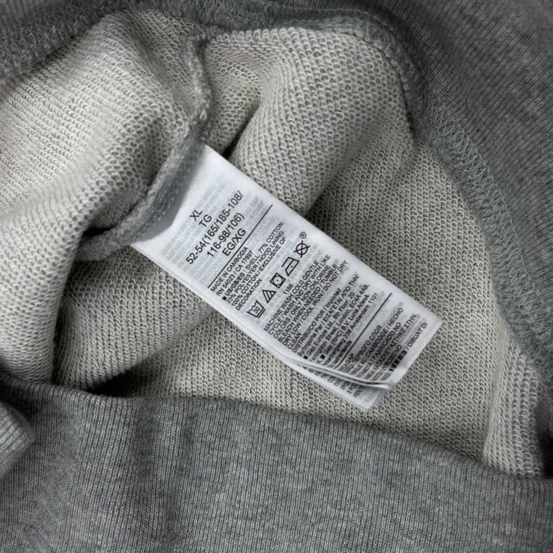 갭 센터로고 그레이 후드 XL 상품이미지6