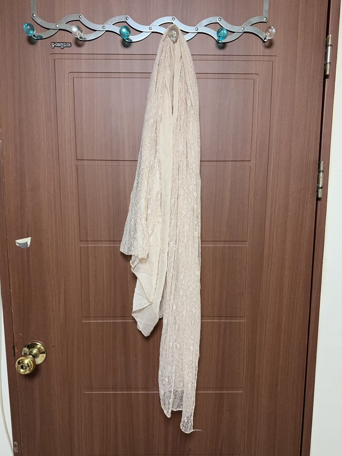 무나)빈티지 모리걸 하구미 히피 아이보리 레이스 롱 스카프 상품이미지1