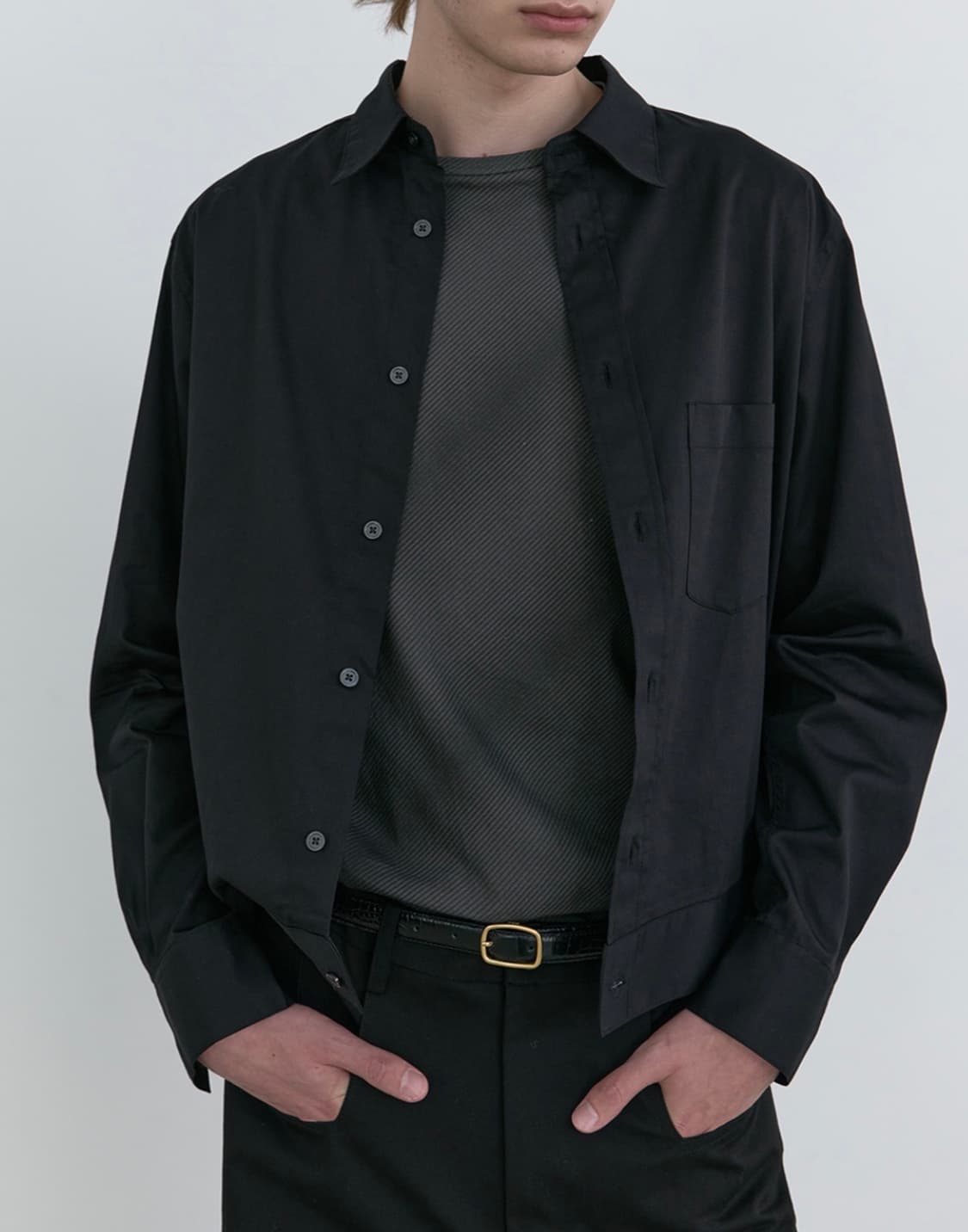 아이엘 콥셔츠 블랙 48 상품이미지1