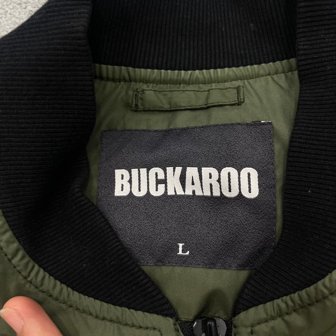 L 버커루 카키 봄버 자켓 상품이미지6