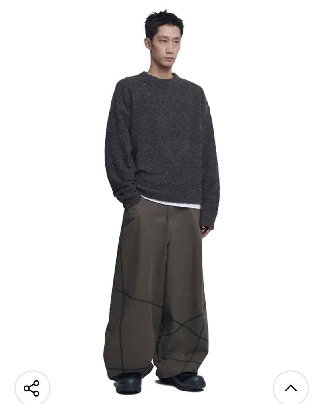 노매뉴얼 S.L 와이드 팬츠 S 차콜 상품이미지1