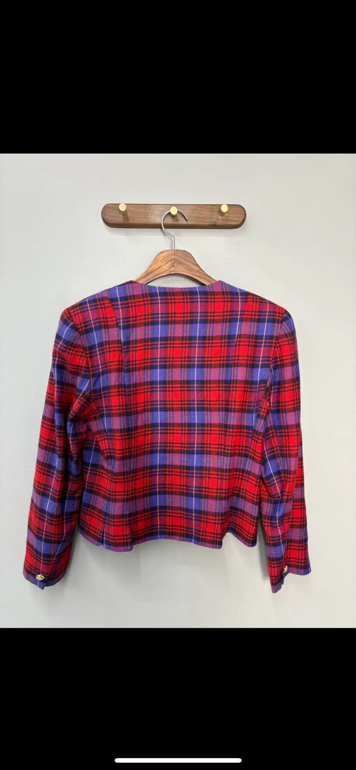 발렌시아가 논칼라 체크 자켓 H1877 상품이미지5