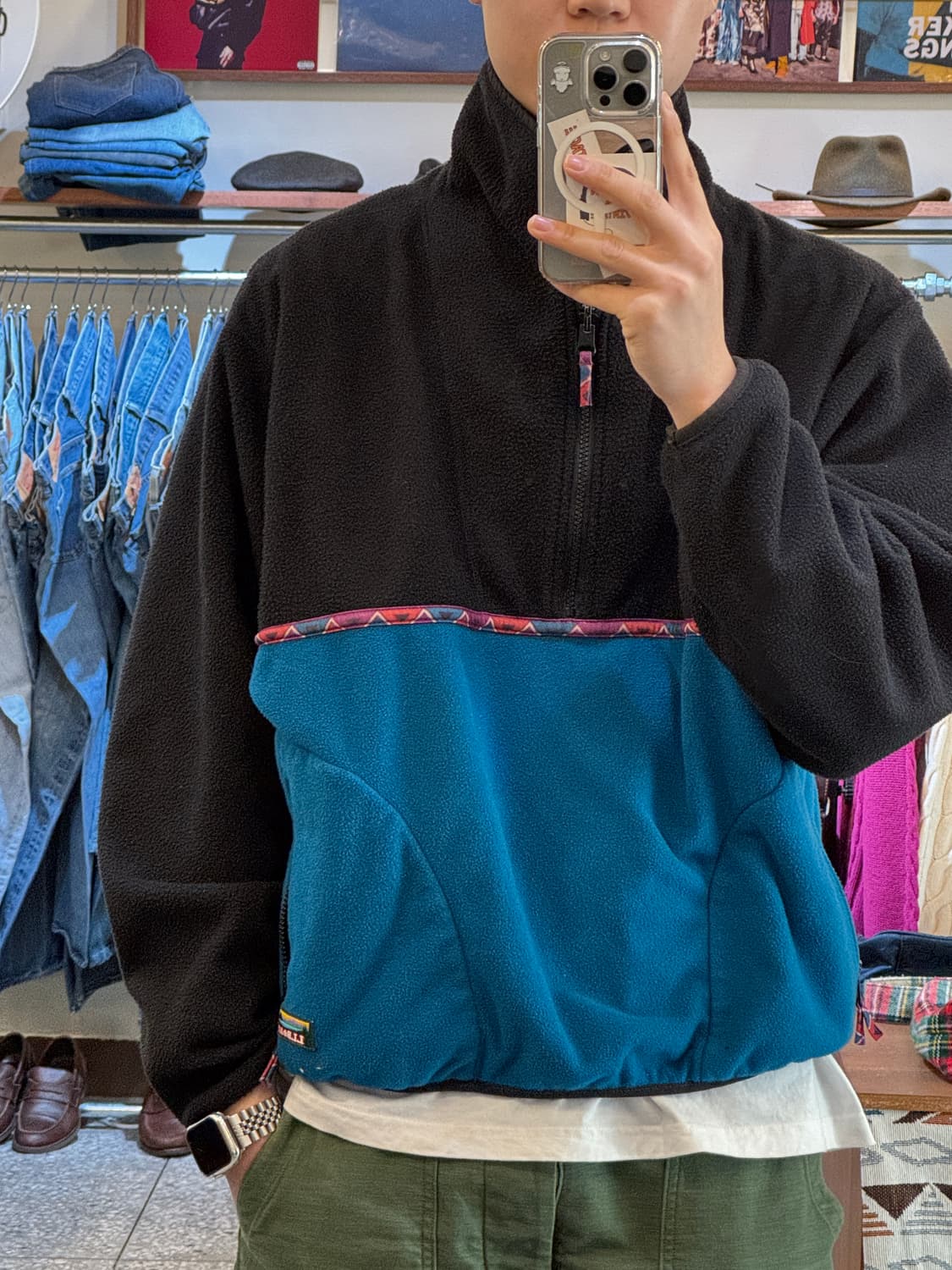 80s 엘엘빈 마운틴로고 리버서블 플리스 하프집업(O11) 상품이미지6