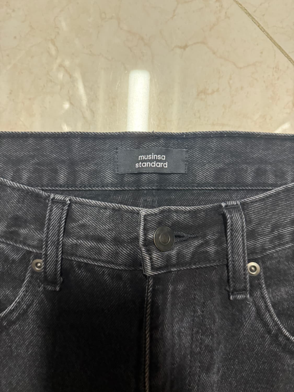 무신사 스탠다드 워시드 블랙 데님 32 상품이미지2