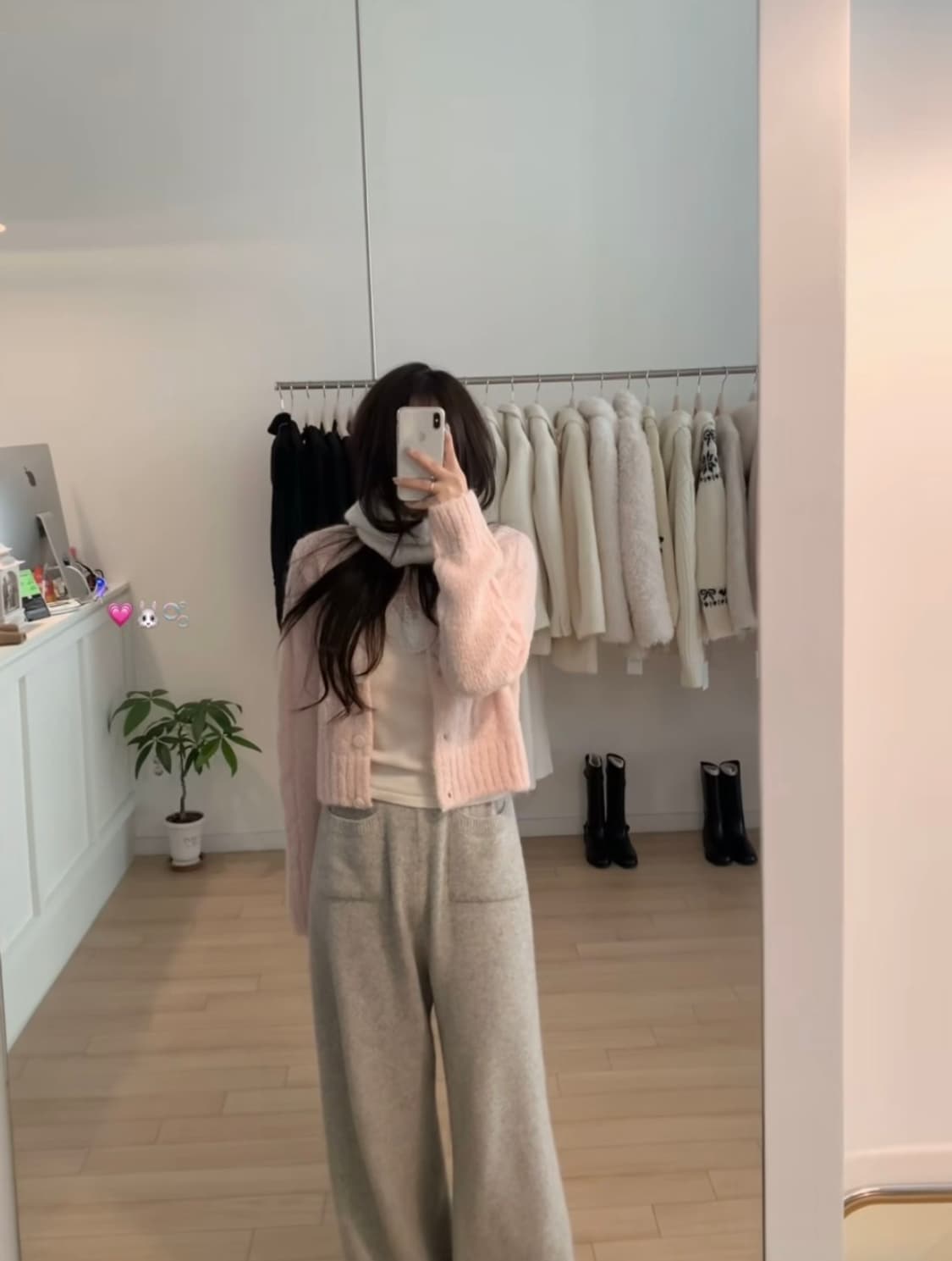 (새상품)누아누아 엘리나 케이블 크롭 알파카 가디건 상품이미지7