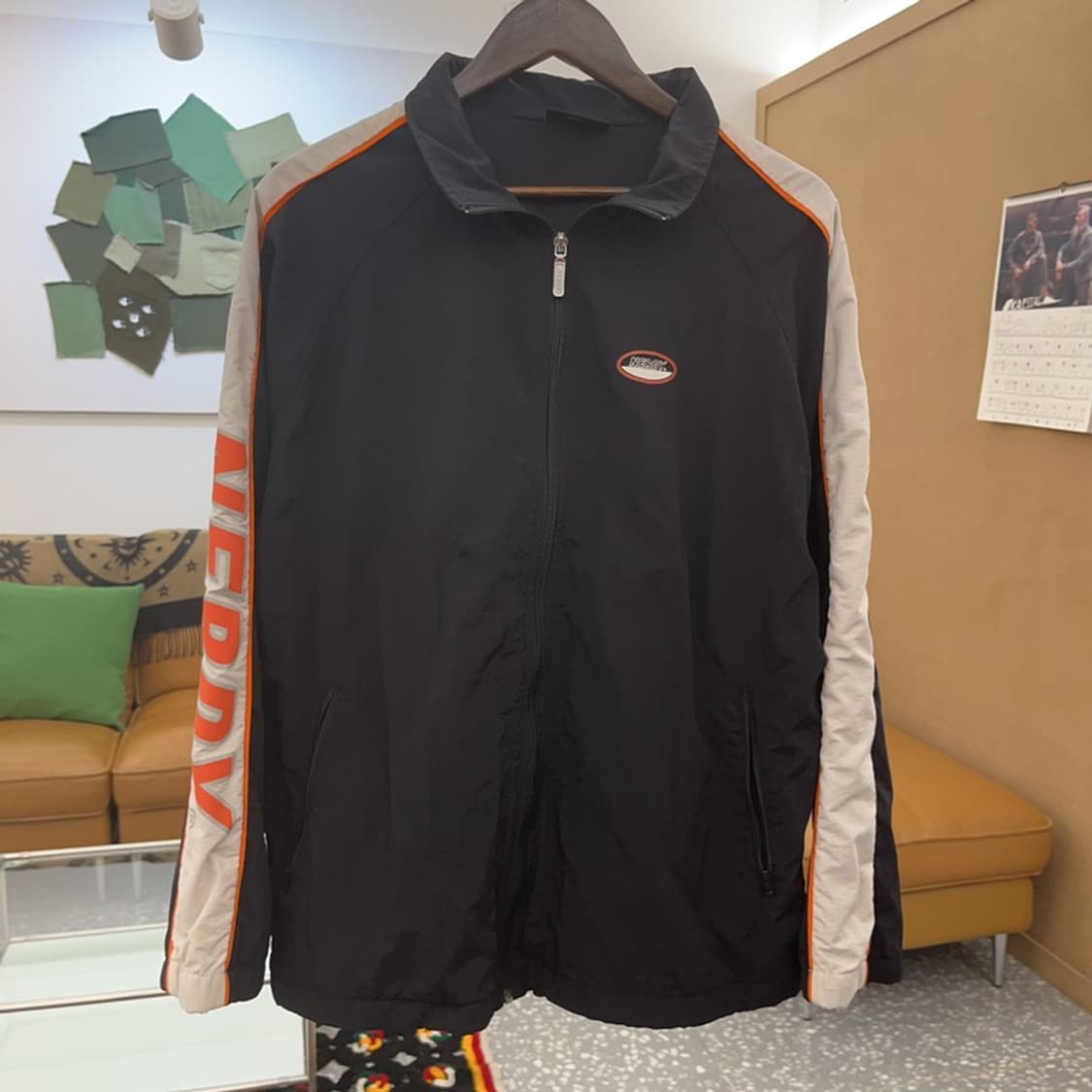 널디 올드스쿨 레트로 키치 슬리브로고 바람막이 자켓 L C08453 상품이미지3