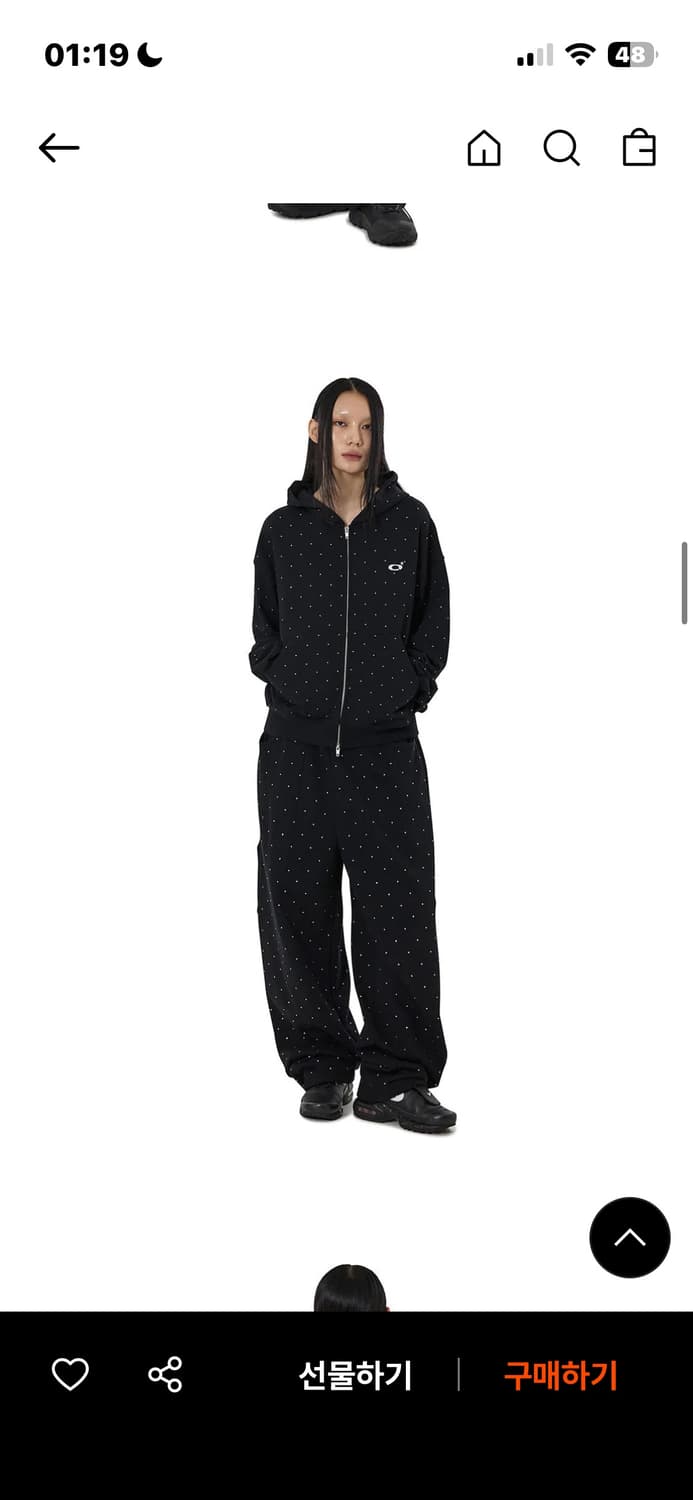 오와이 crystal dot hoodie zip up 상품이미지4