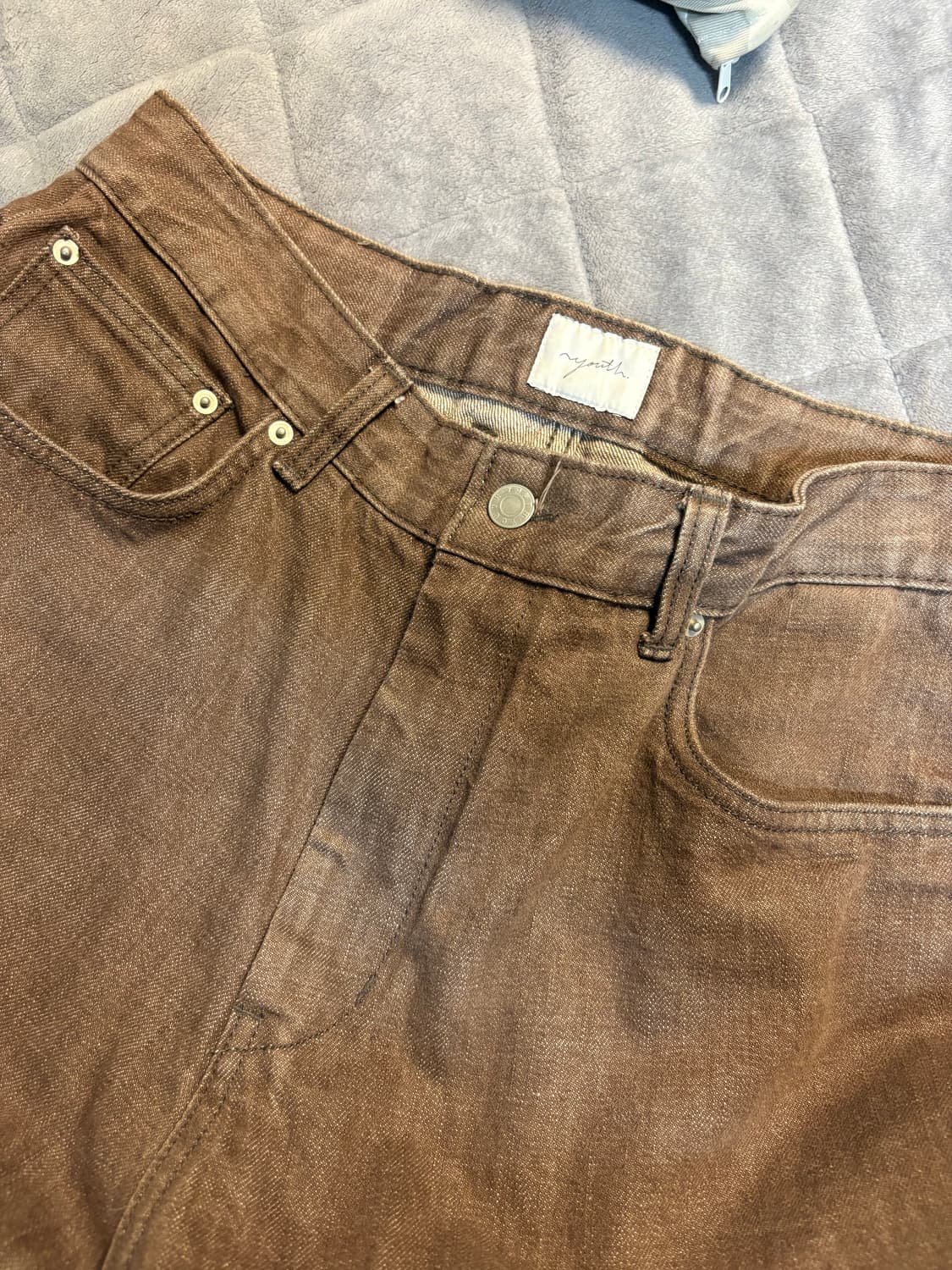 유스 와이드 데님 팬츠 L 상품이미지1