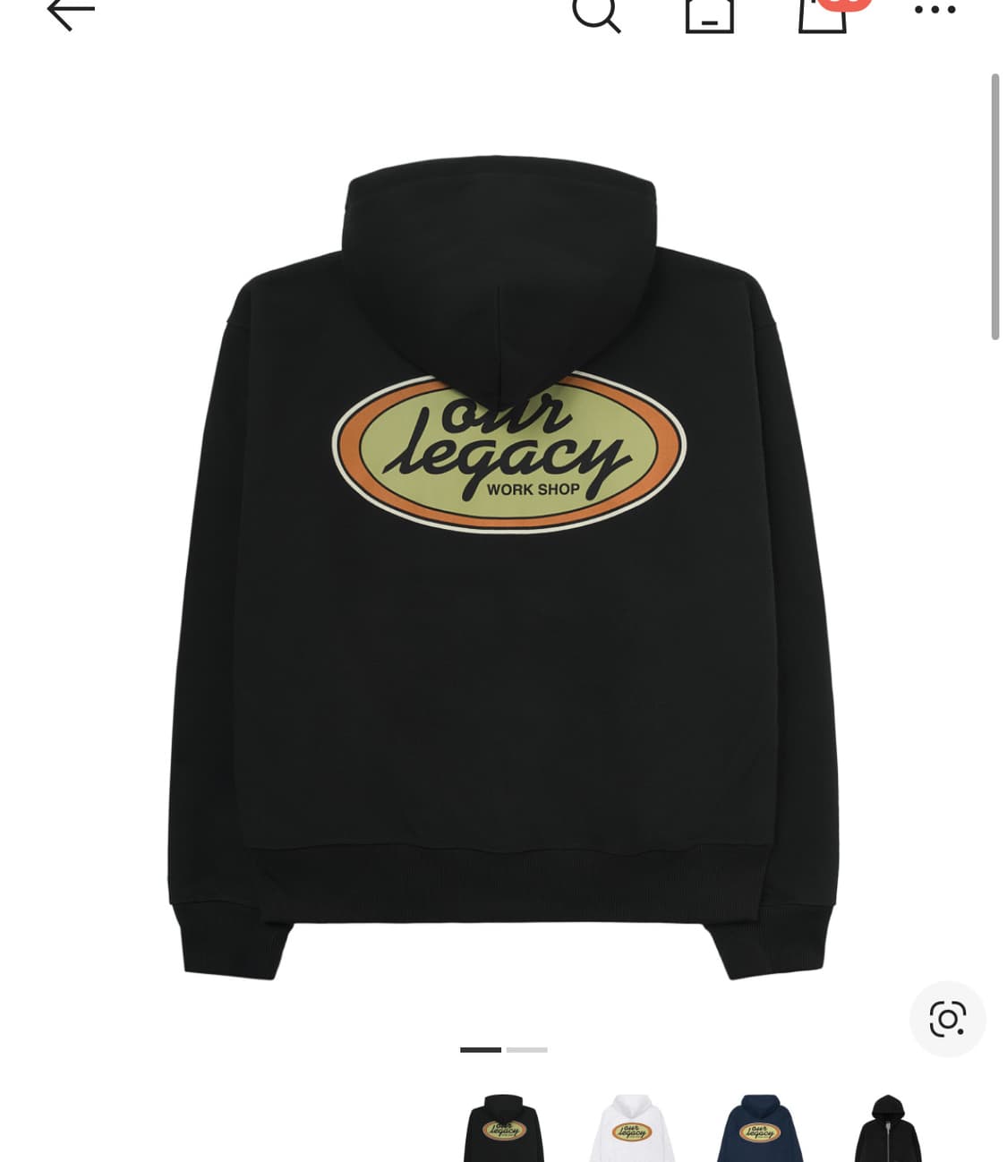 스투시 x 아워레가시 워크샵 오발 집 후드 블랙 상품이미지2