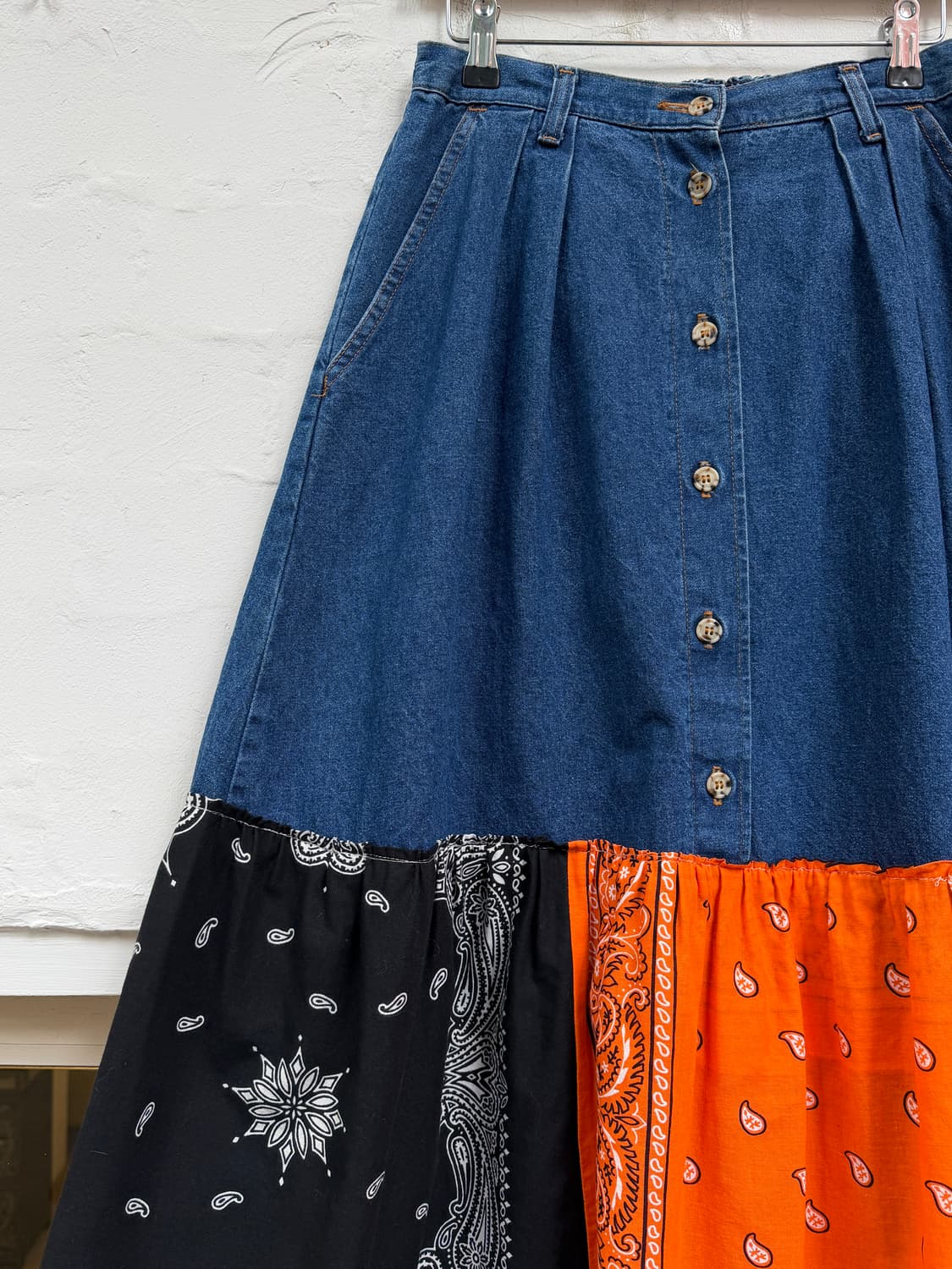 Panama boy 리메이크 반다나 패치워크 데님 스커트 10 상품이미지2