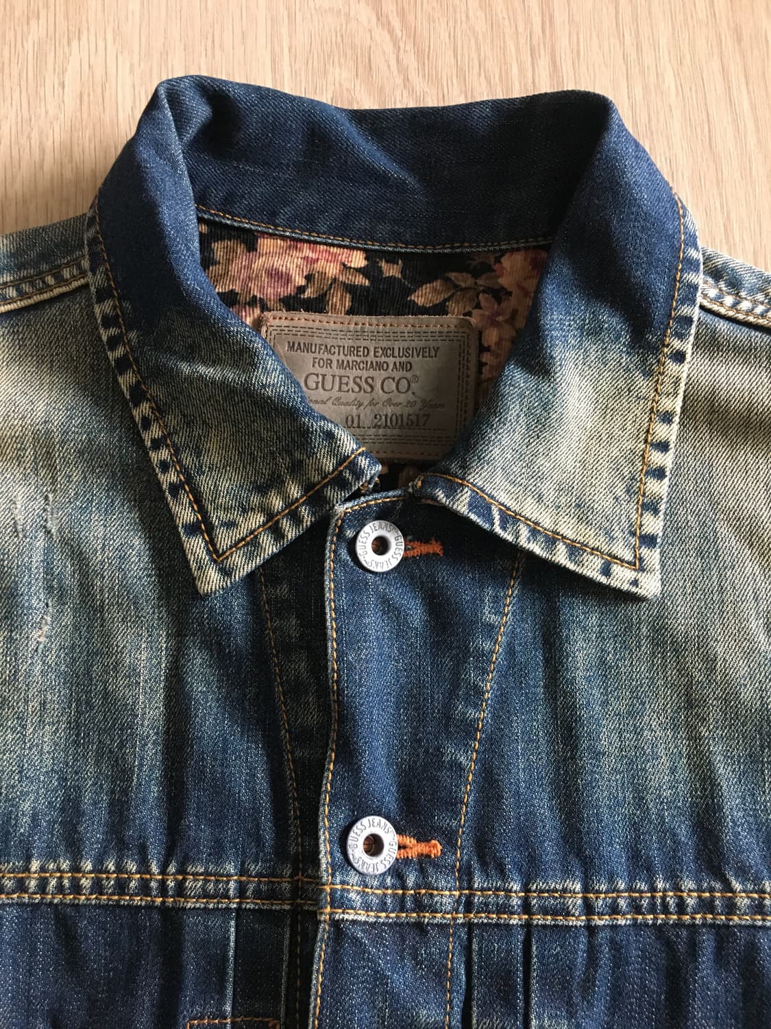 게스 Guess 코듀로이 플라워 포인트 데님 자켓 상품이미지5