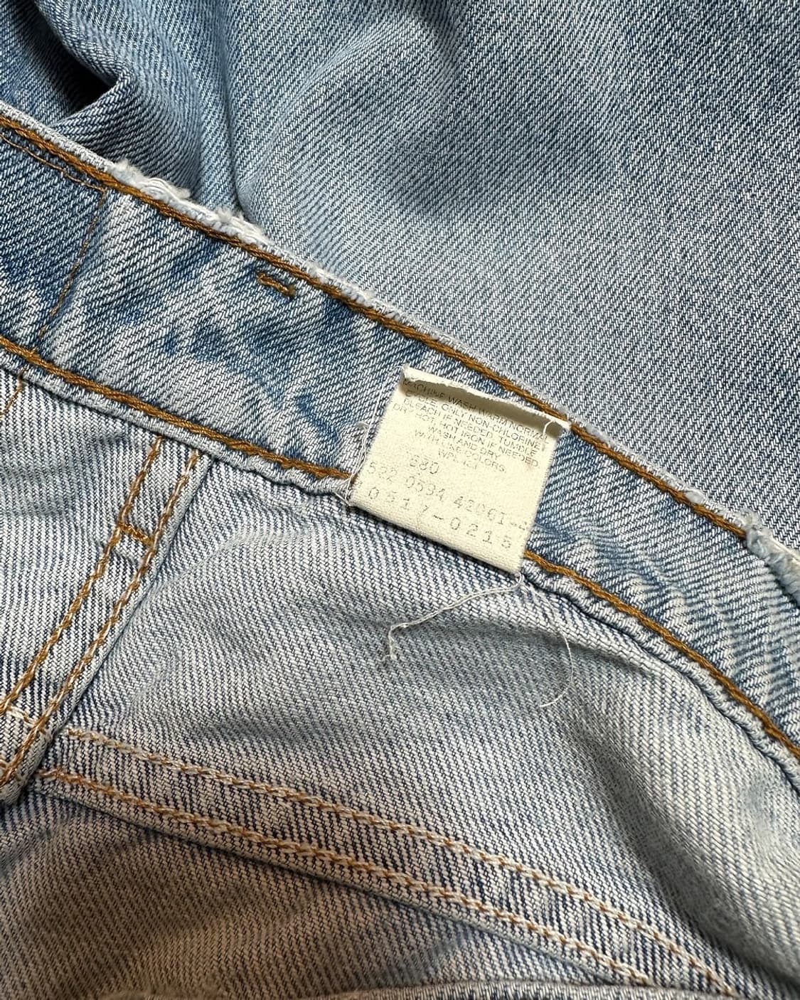 90s 리바이스517 부츠컷 오렌지탭 데님 팬츠 made in usa 상품이미지10