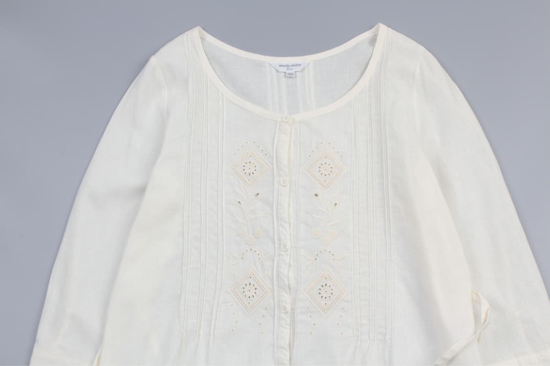 MARIE CLAIRE BIS Embroidery Pin-tuck Cot 상품이미지2