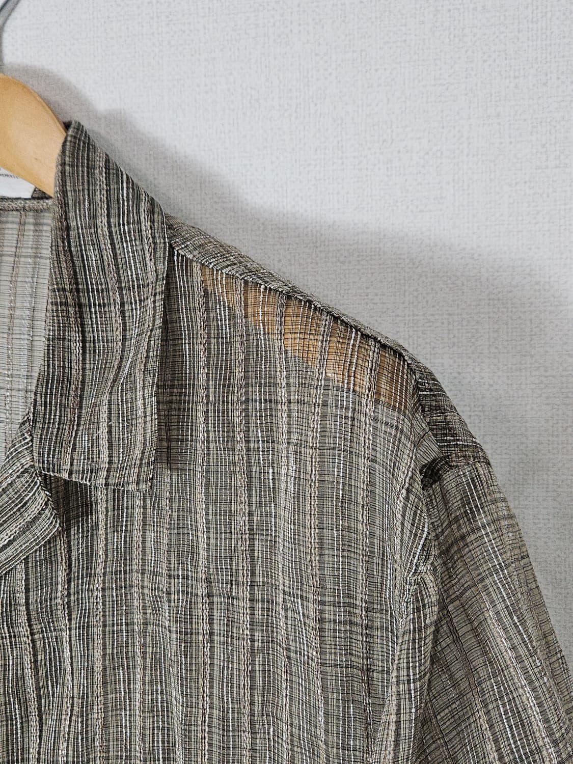 자라 ZARA 텍스처 린넨 반팔셔츠 시스루 서머시즌 L (거의 새상품) 상품이미지3