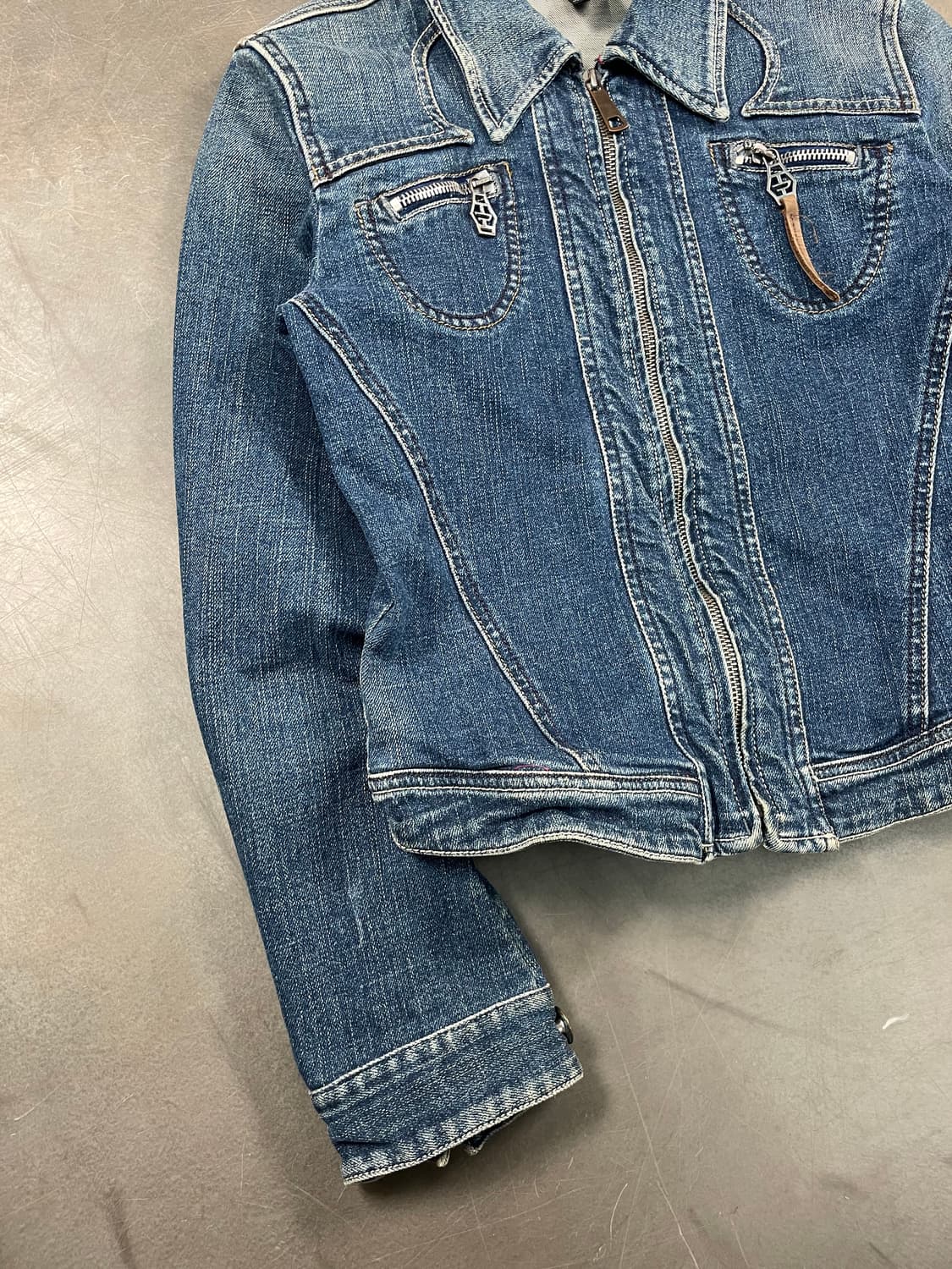 디젤 크롭 데님 바이커 자켓 상품이미지3