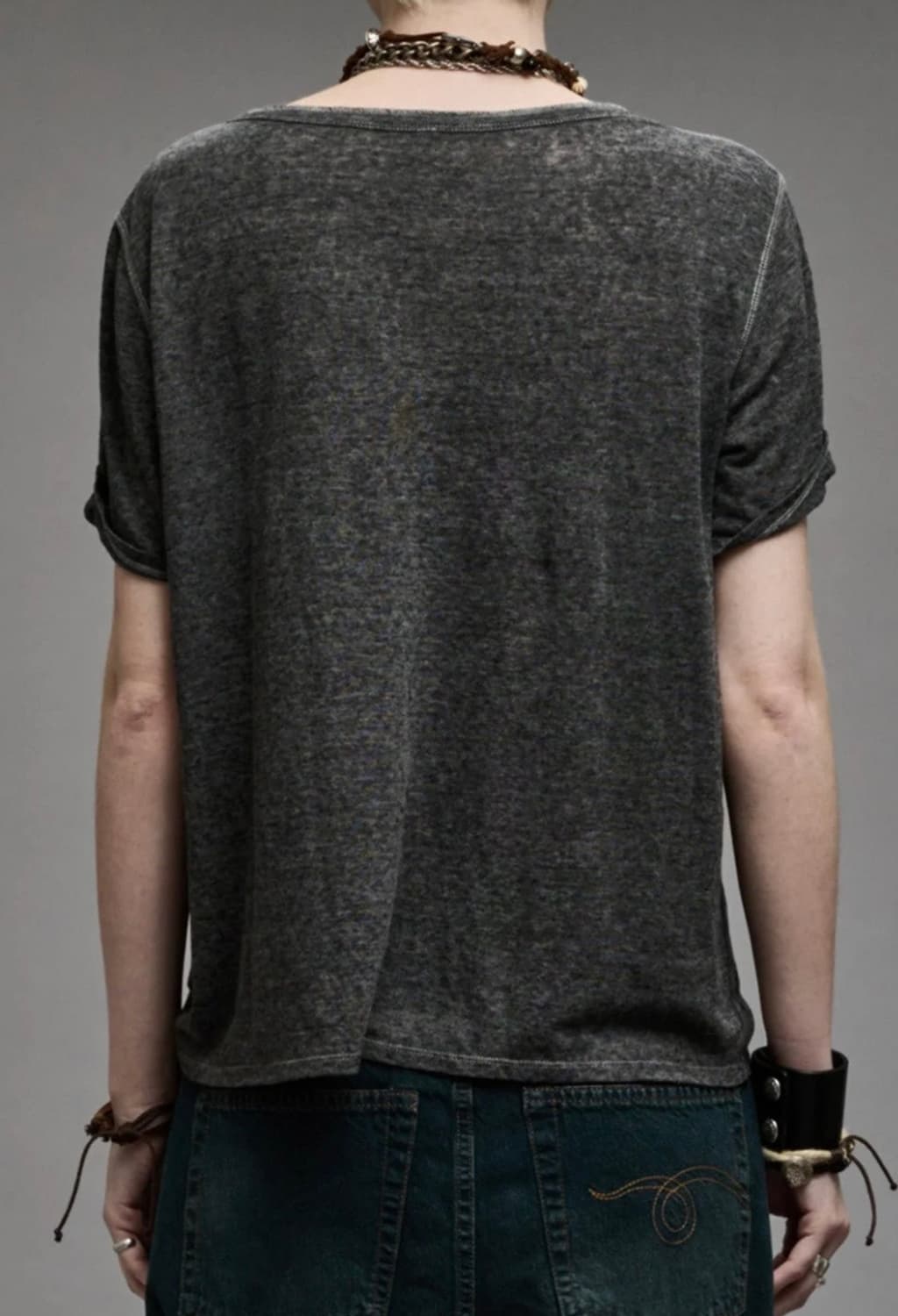 R13 로우 넥 헨리 티셔츠 (S) 상품이미지3