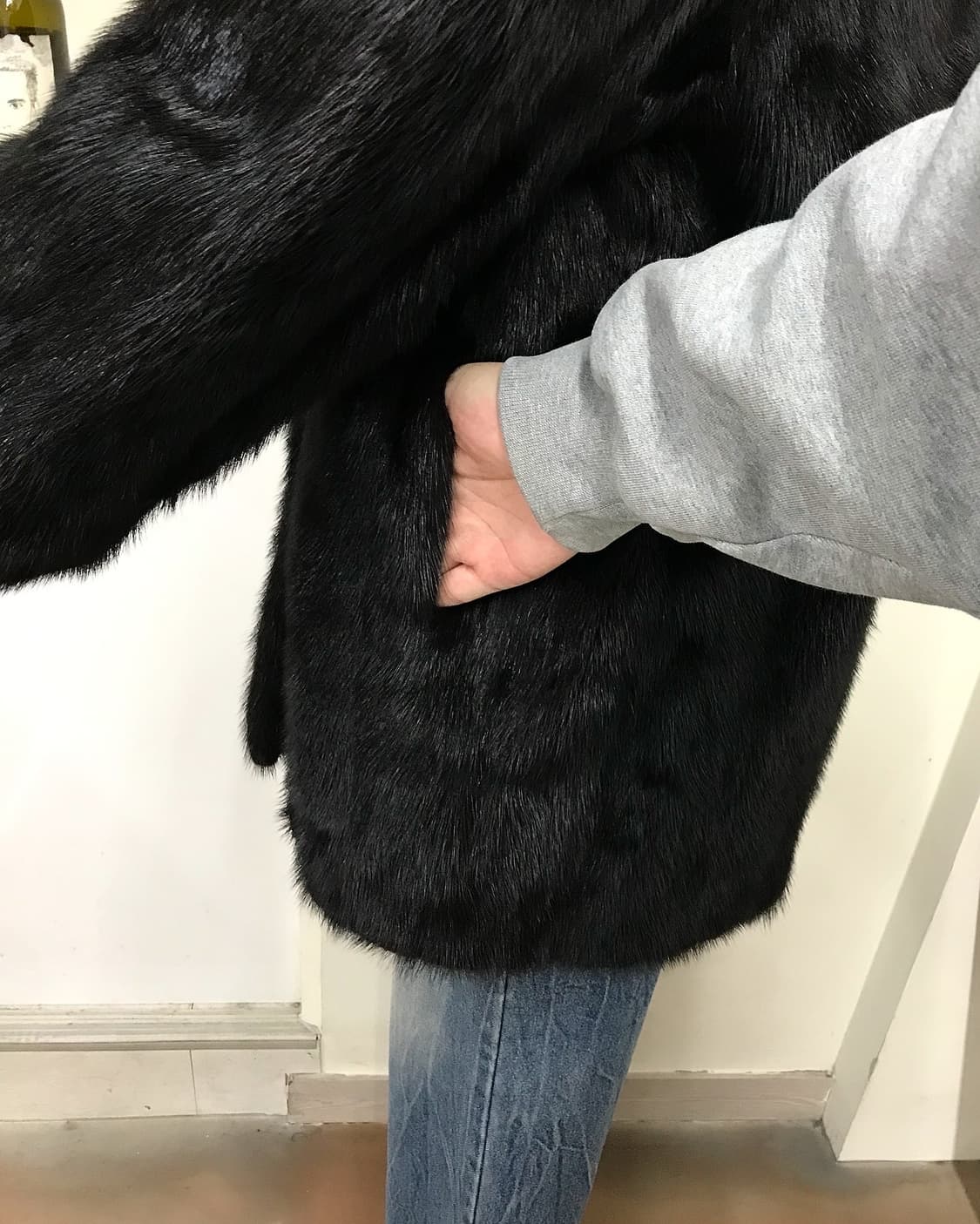 리얼 밍크 퍼 하프 코트 상품이미지9