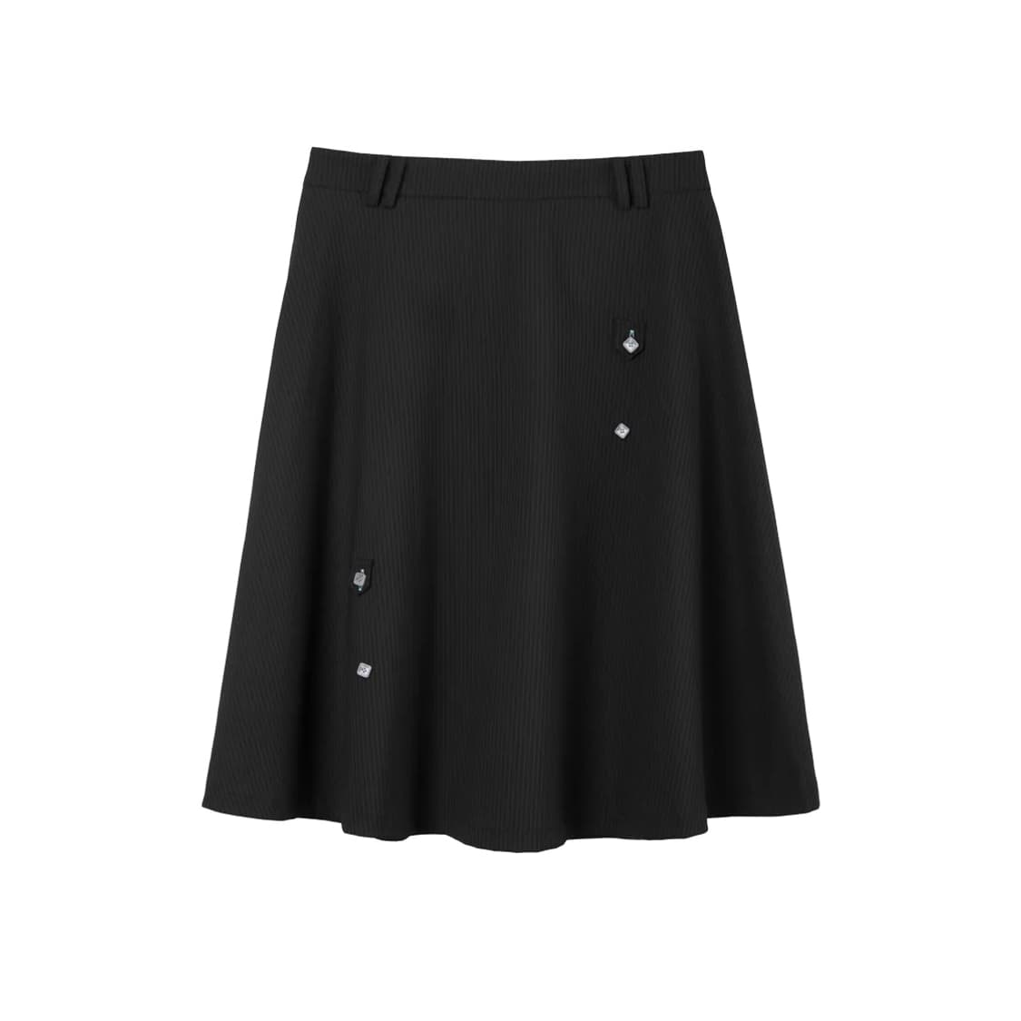 헤레틱 button flared skirt black 1 상품이미지3